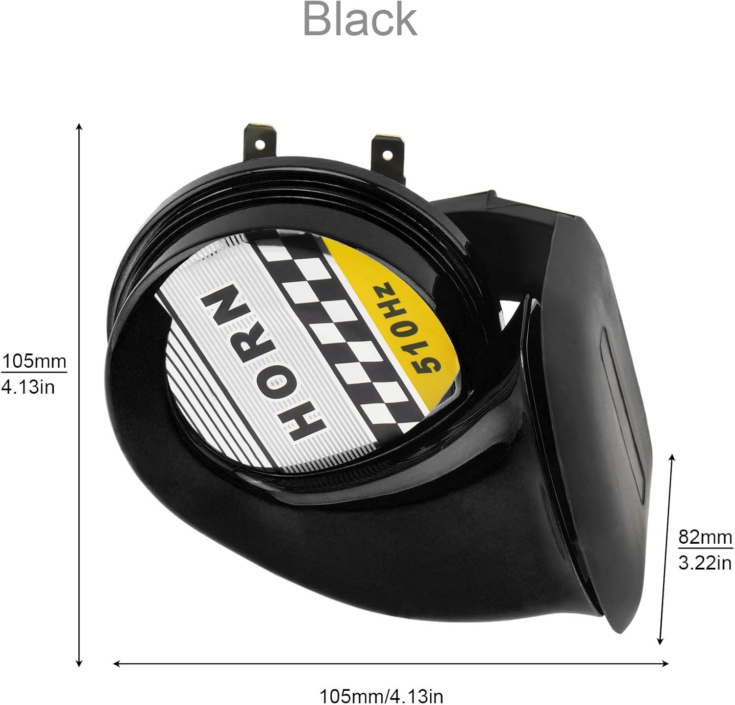 Windance Universal High Tone Snail Air Horn,130Db 510HZ Waterproof Loud Electric Horn for Any 12V Vehicles Motorcycle Scooter Boat Trucks (Black) image number 4