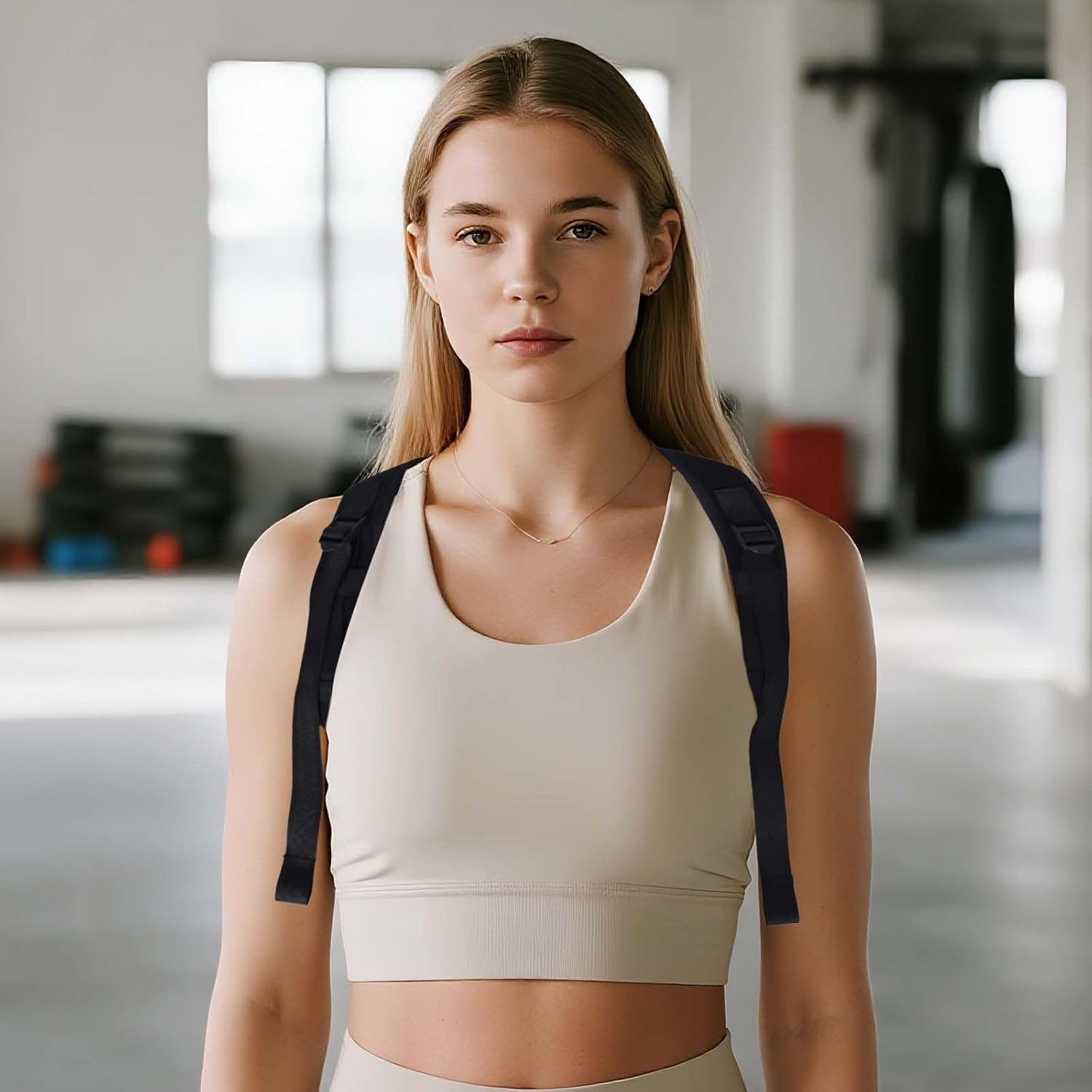 Posture Trainer for Women & Men &ndash; Adjustable Back Straightener for Posture Correction, Back Belt for Straight Posture, Muscle Building in Everyday Life, Office & Sports (Black) image number 3