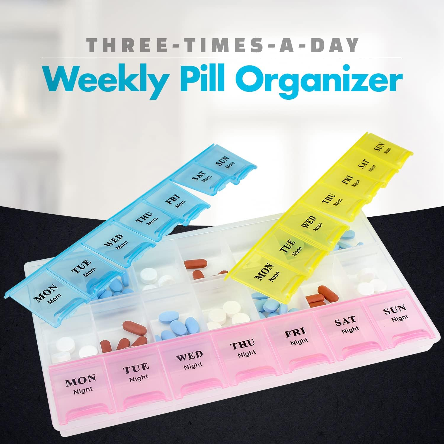 Medca Weekly Pill Organizer, Three-Times-A-Day, 1 Pill Organizer image number 5