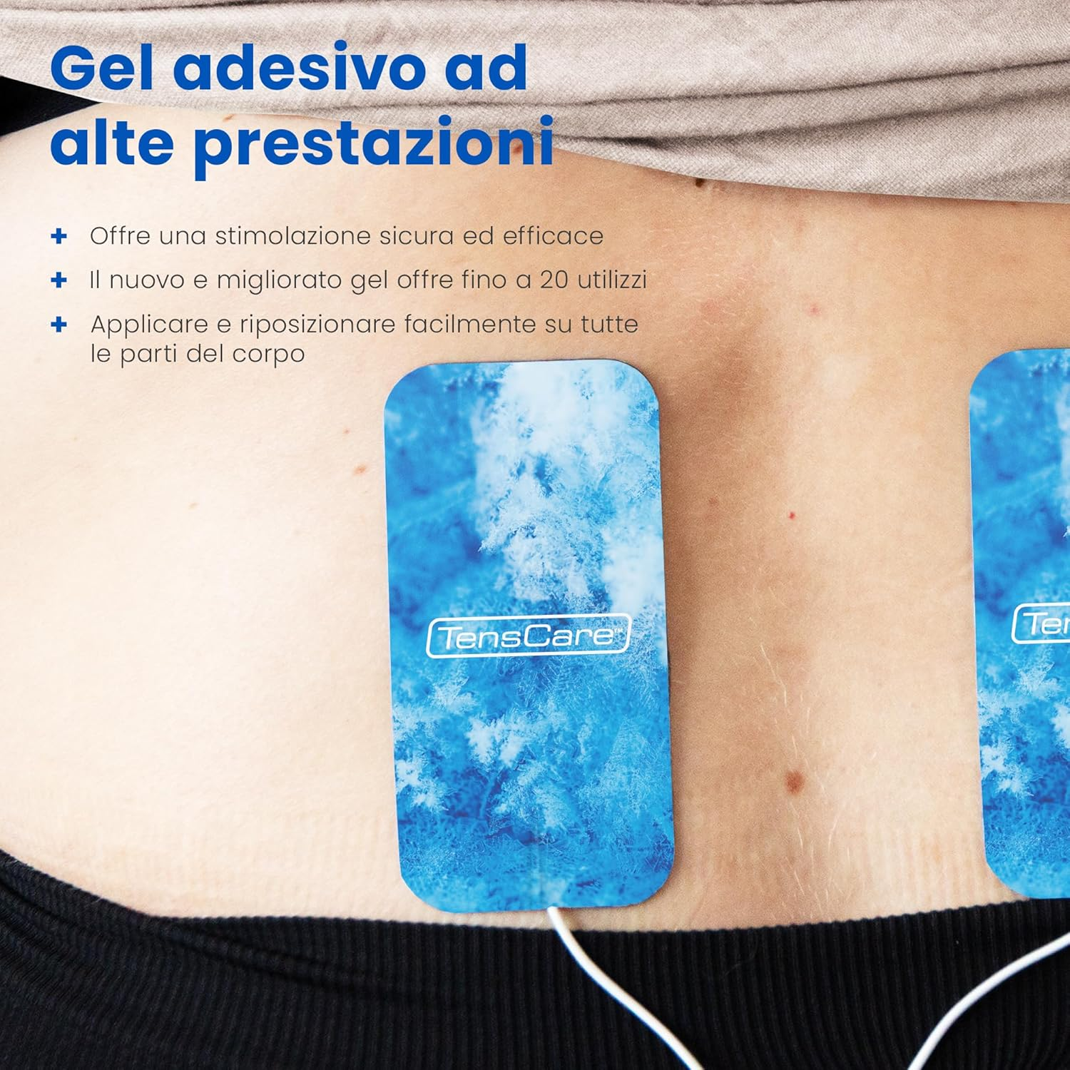 Tenscare Cool Relief Electrodes 50 X 100Mm Gel Infused by Menthol and Lidocaine for a Cooling and Soothing Effect That Maximizes Relief image number 2