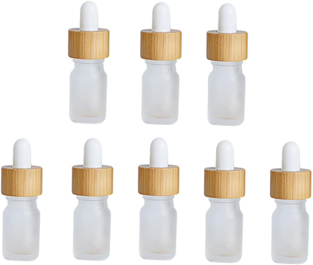 STOBAZA 8Pcs Glass Essential Oil Dropper Bottles Empty Bottles Droppers Refillable for Hair Oil Perfume Essential image number 1