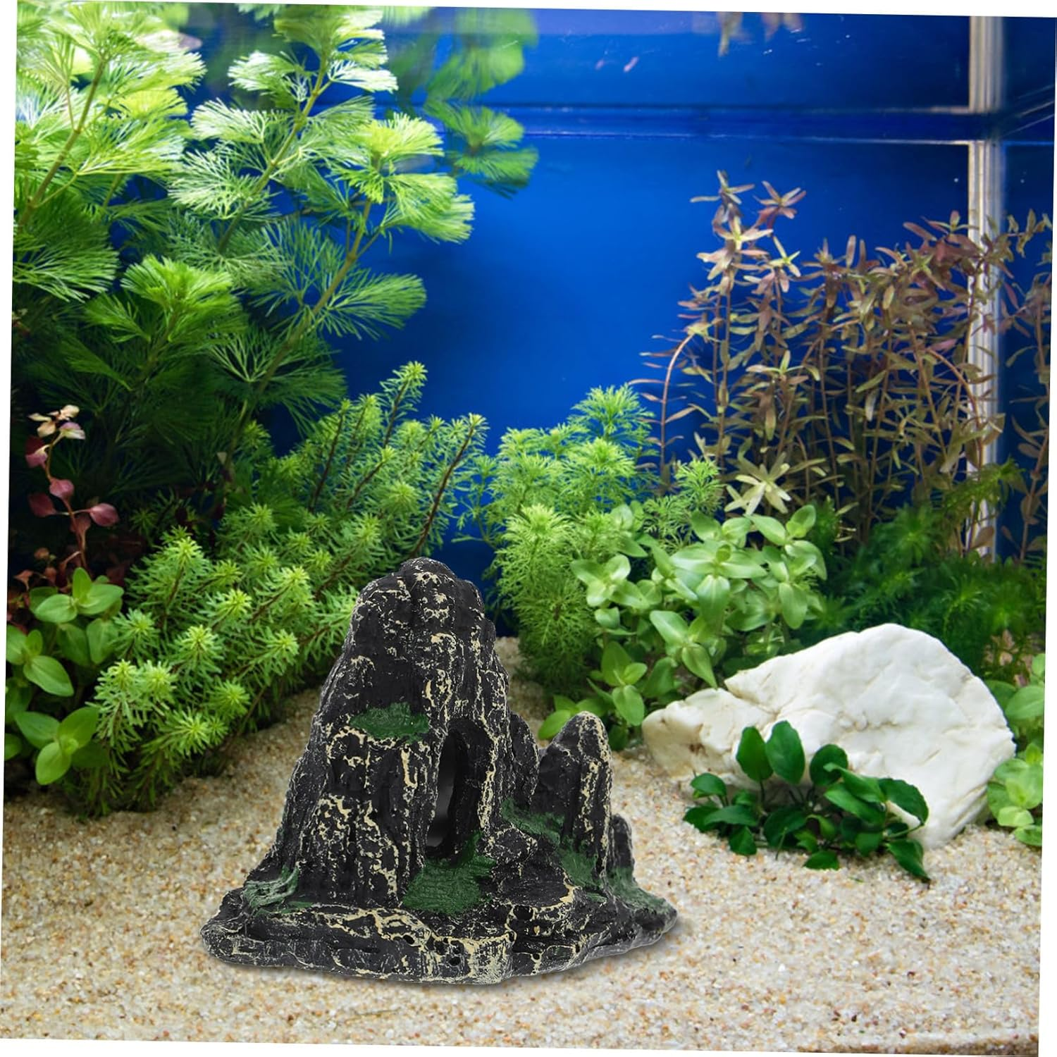 FONDOTIN Artificial Rockery Ornament Resin Simulation Hill Aquarium Landscaping Decoration Fish Tank Supply for Aquatic Pets and Home Aquariums image number 4