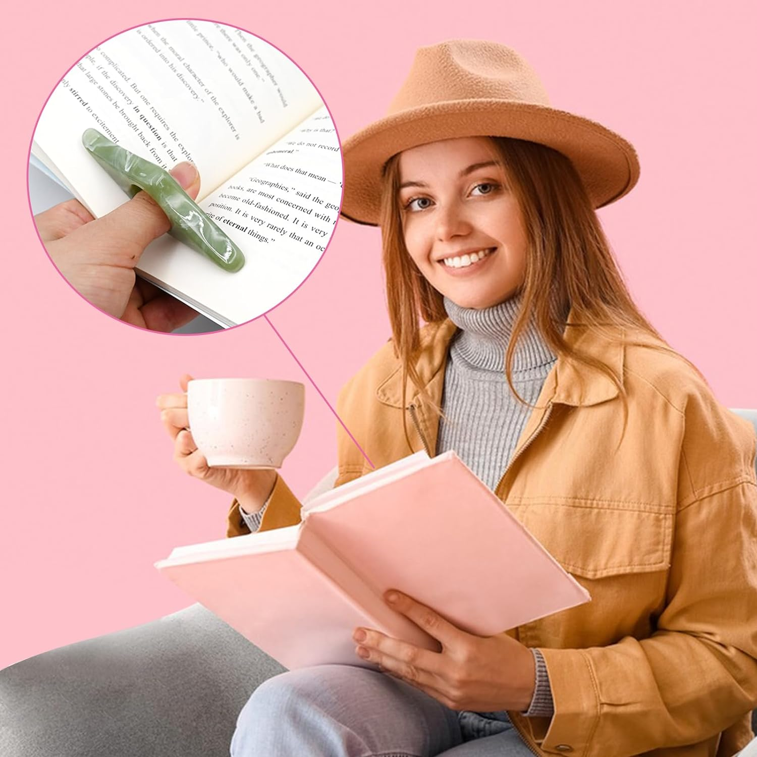 3 PCS Thumb Book Page Holder, Book Thumb Page Holders for Reading Hands Free, Book Finger Opener Holder, Reading Accessories for Book Readers Lovers Gifts image number 5