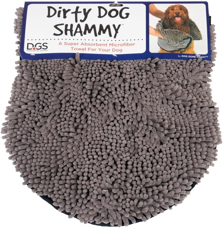 The Original Dirty Dog Shammy Ultra Absorbent Microfiber Quick Drying Towel with Hand Pockets for Wet Dog Handling and Grip Is Perfect for Bath, Rain, Beach image number 2