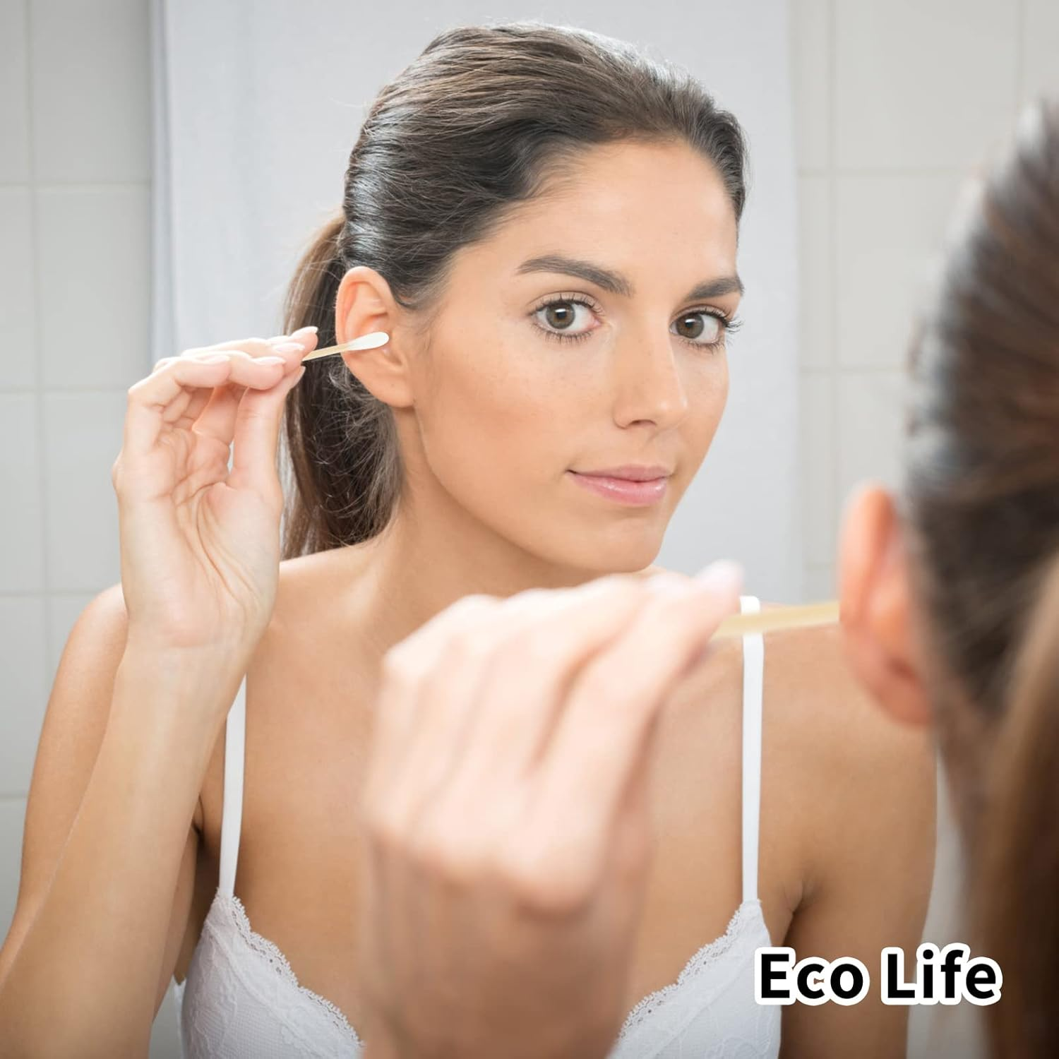 600 Bamboo Cotton Buds Biodegradable, Bamboo Ear Buds Cotton for Cleaning and Doing Makeup image number 5