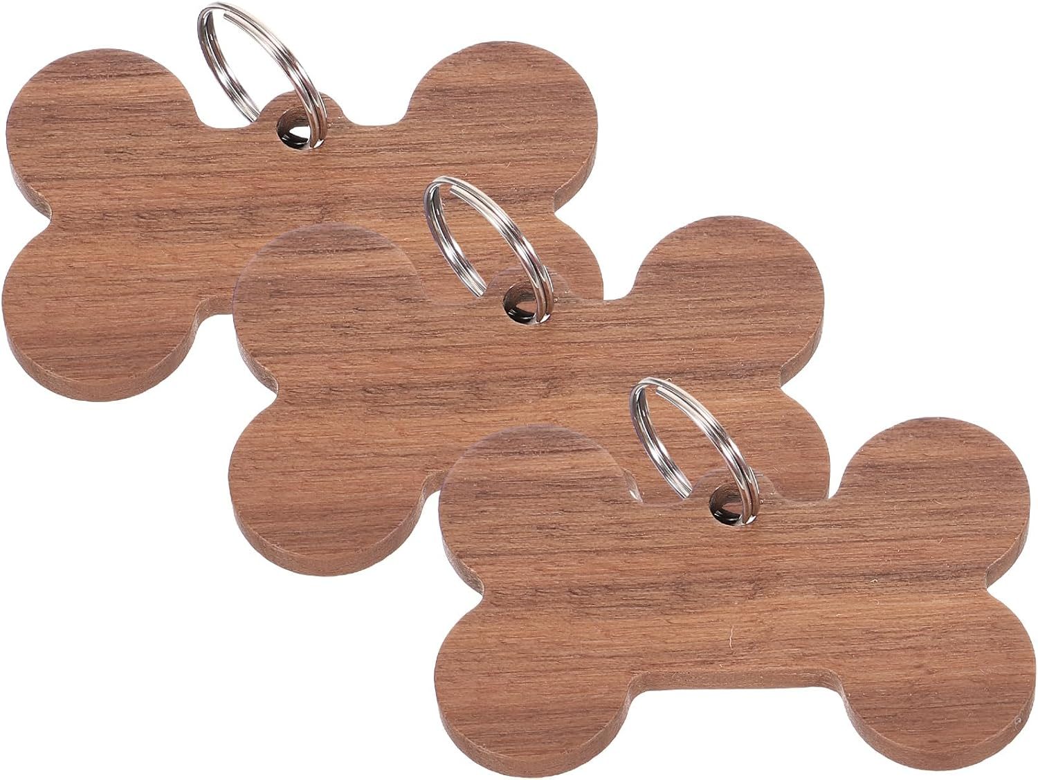 LUOZZY 3Pcs Pet ID Tag for Dog Cat Pet Personalized Tag Puppy Collar Wooden ID Tag Bone Shaped Tag Supplies
