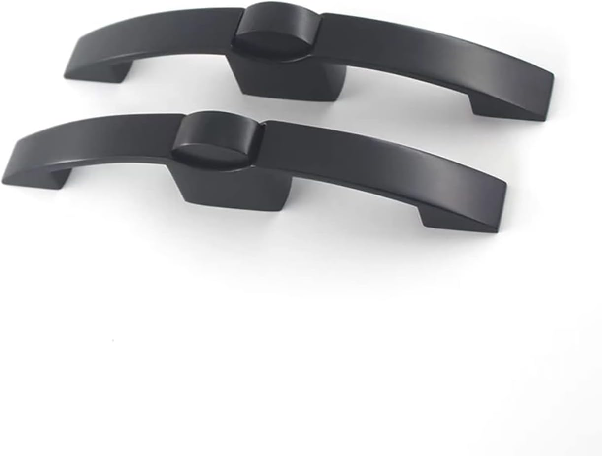 Chrome Arc Push Button Pull Handle Lock for Caravan, RV, Cupboard, Yacht, Boat Drawer, Zinc Alloy Handle for Hanging Cabinet Door, Trailer (2 Pack, Black) image number 5