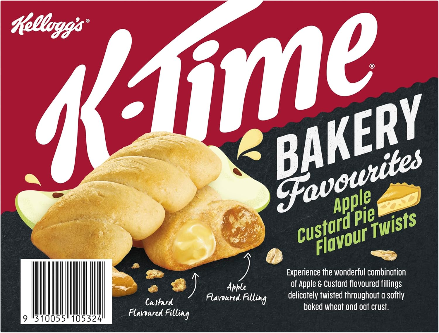 Kellogg&rsquo;S K-Time Twists Bakery Favourites Apple & Custard 5 Bars image number 2