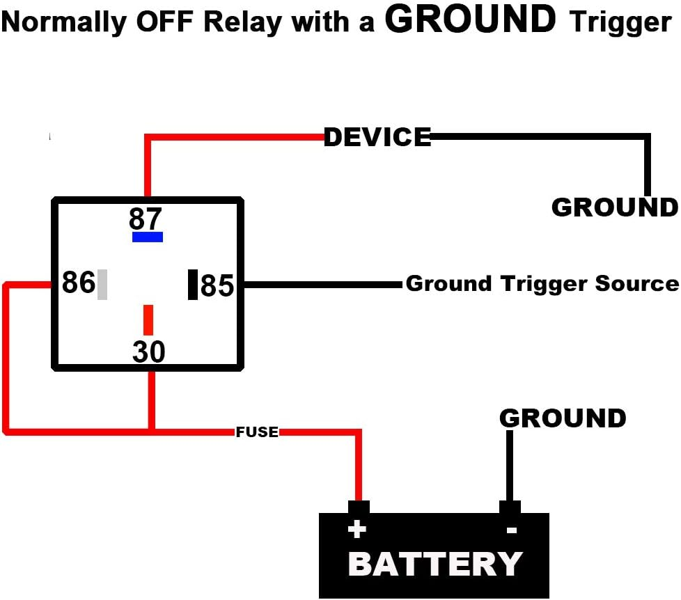 6 PACK 4 Pin SPST 40/30 AMP 12 V DC Relay and Harness - Heavy Duty 12 AWG Tinned Copper Wires, Bosch Style Automotive Relay image number 2