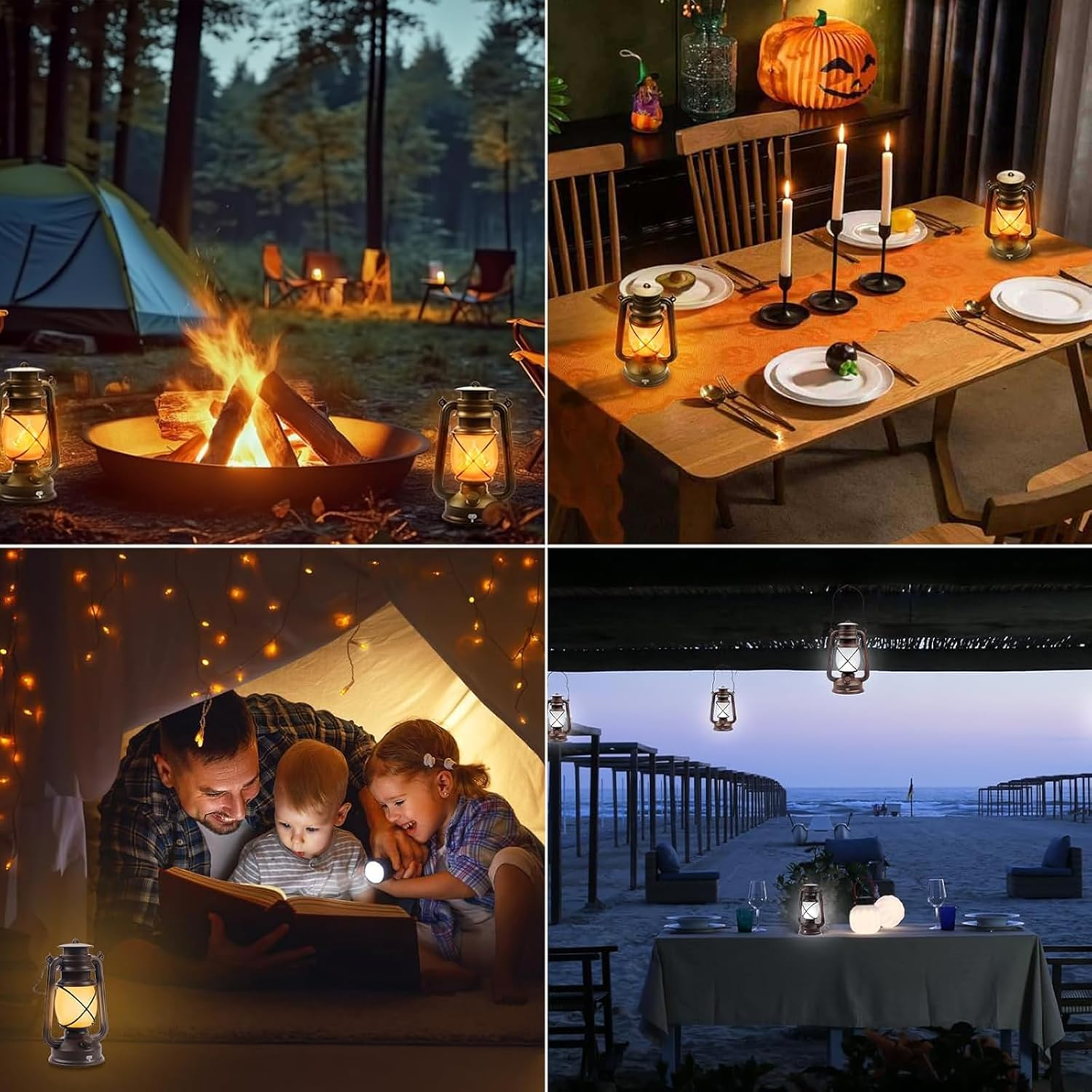 Flame Light Vintage Lantern Antiqued Copper Flickering Lantern 2 Modelsfull White and Flame Effect with Battery Operated Decorative Hanging Lanterns image number 5