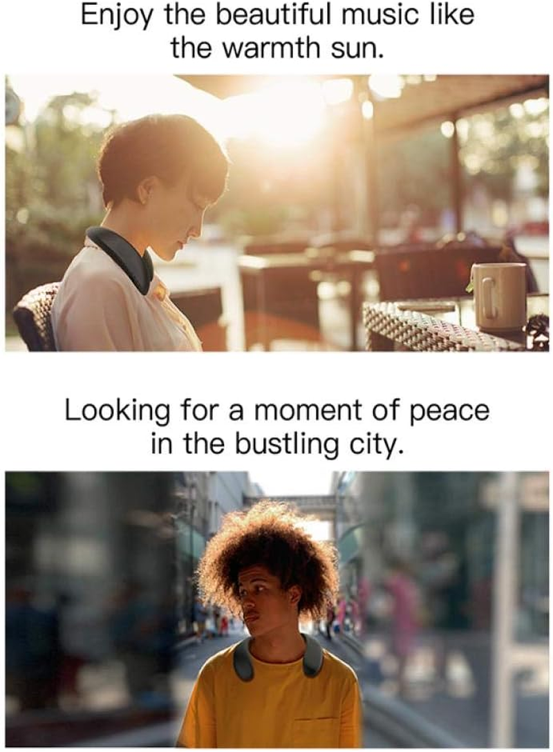 Bluedio HS Neck-Mounted Bluetooth Speaker Portable Wireless Speaker Bass Bluetooth 5.0 FM Radio Support SD Card Slot 1" Black image number 6