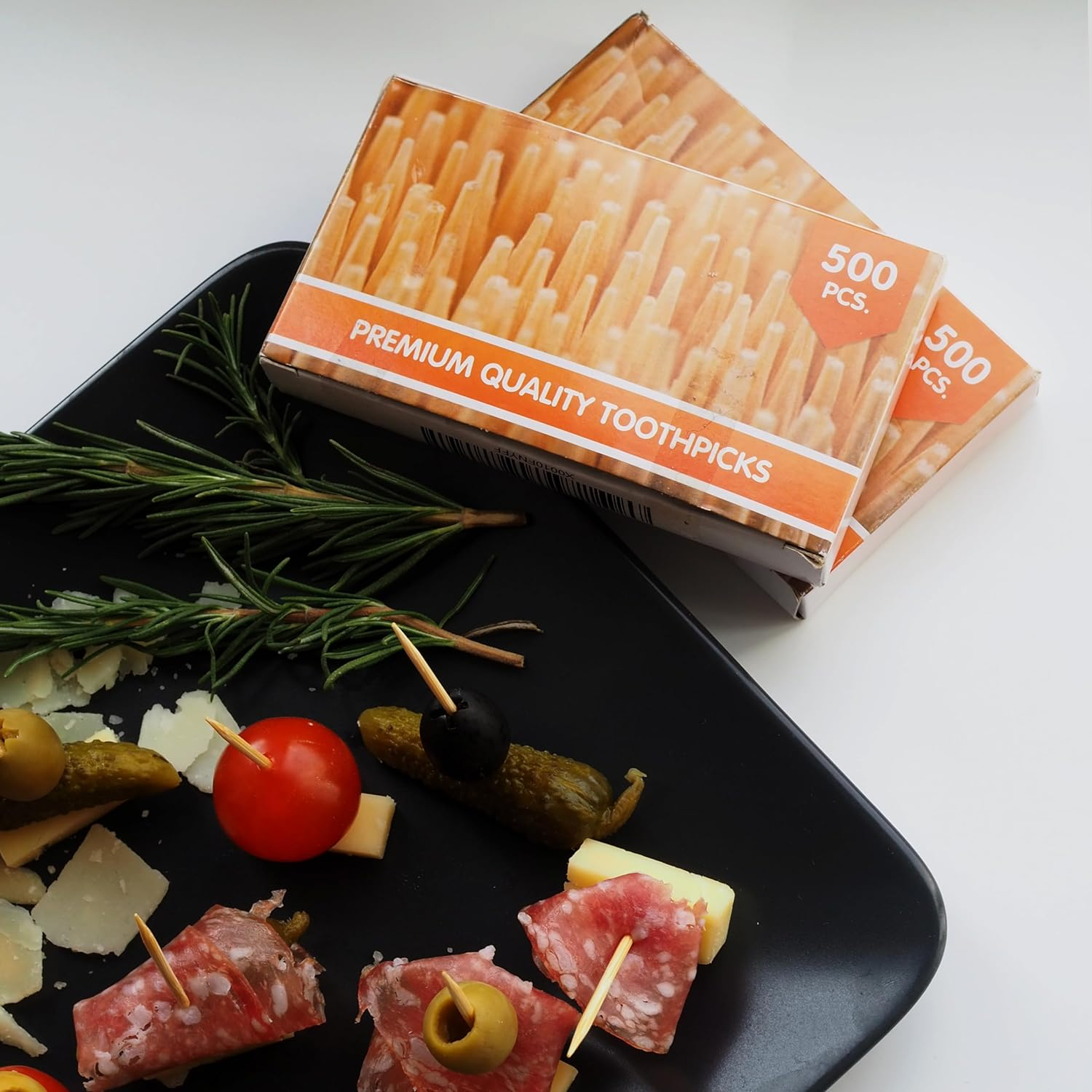 1000 Pieces Premium Bamboo Wooden Toothpicks - for Personal Hygiene, Disposable Appetizer Skewers, Cocktail Sticks or Arts & Crafts - by Mobi Lock image number 2