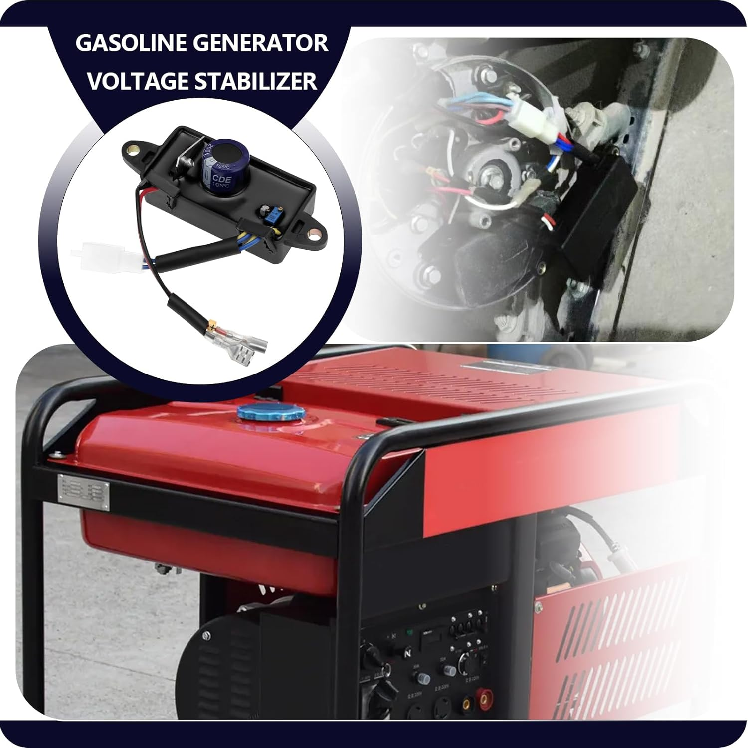 1Pc Voltage Regulator Generator Automatic Rectifier AVR 2-3KW for 168F 170F 2-3KW GX160 GX200 GX210 Gasoline Generator Set image number 1