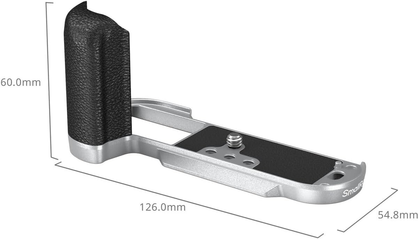 SMALLRIG X-T50 Handgrip, Silicone L-Shape Handle for FUJIFILM X-T50 Camera, Built-In Quick Release Plate for Arca, with Shutter Button and Hot Shoe Cover, Silver - 4713 image number 5
