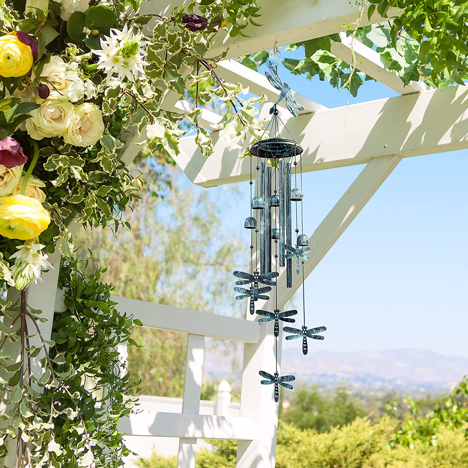 Monsiter QE Outdoors Wind Chimes with 4 Aluminum Tubes - Dragonfly S Hook, Wind Bells Hanging Decorate for Patio, Garden, Backyard or Porch image number 1