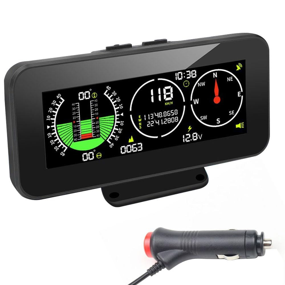 OBEST Car Head up Display,Gps Speedometer,Inclinometer for Off-Road Driving,Color High-Definition LCD Screen,Compass,Speeding Alarm,Fatigue Driving Alarm Suitable for All Car Models image number 6