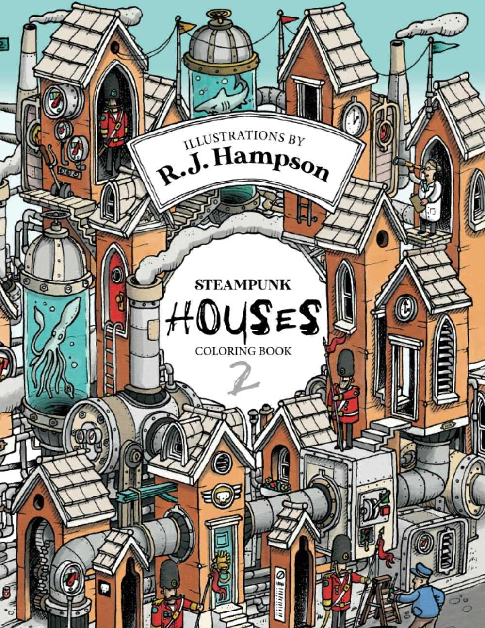Steampunk Houses 2 Coloring Book image number 1