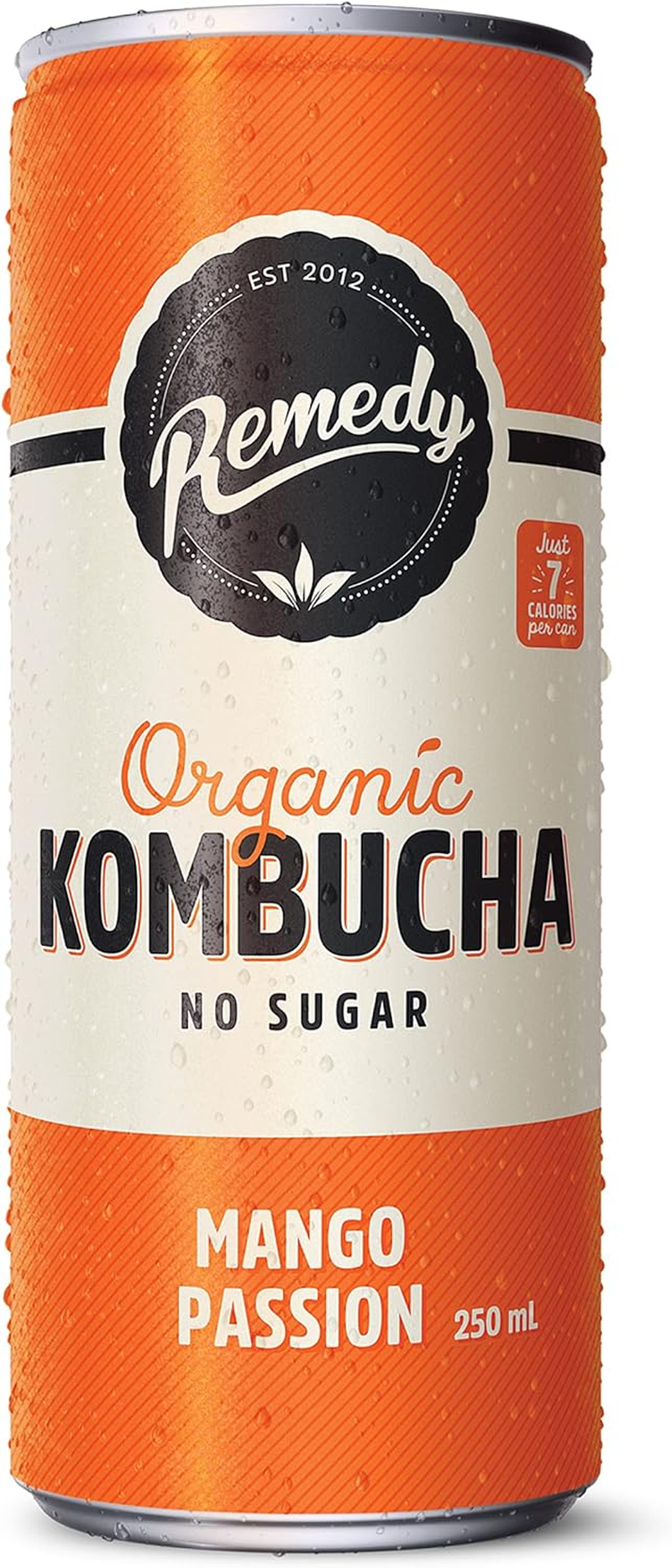 Remedy Kombucha - Organic Sparkling Live Cultured Drink - No Sugar Mango Passion - 24X250Ml Can Case image number 5
