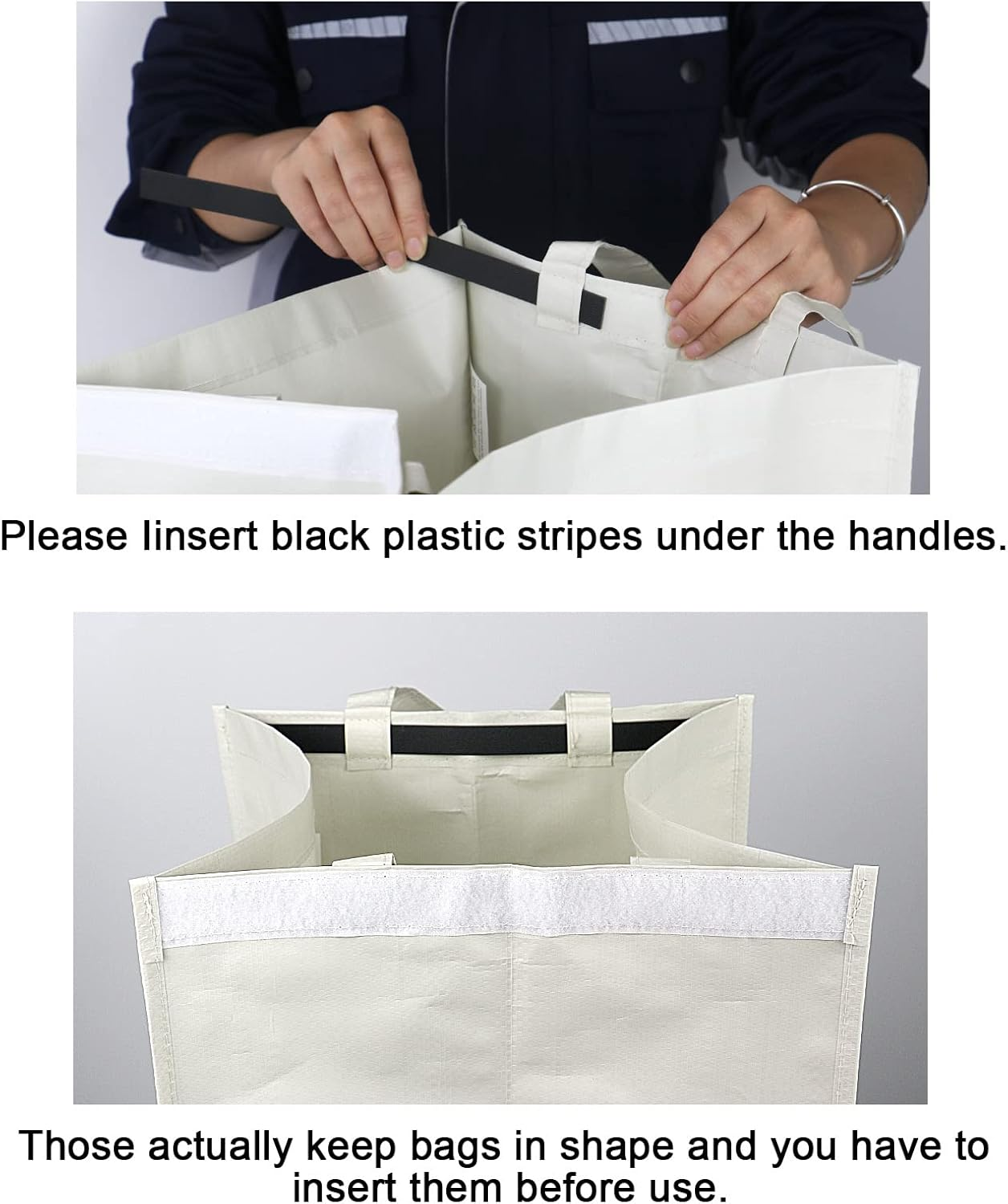 JIALAI Home 2 Pack Separate Recycling Waste Bin Bags, Recycle Bins for Kitchen Home - 28 Gallon Trash Bin, Recyclable Waste Trash Sorting Organizer, Durable, Washable, Affordable Recycle Bags image number 2