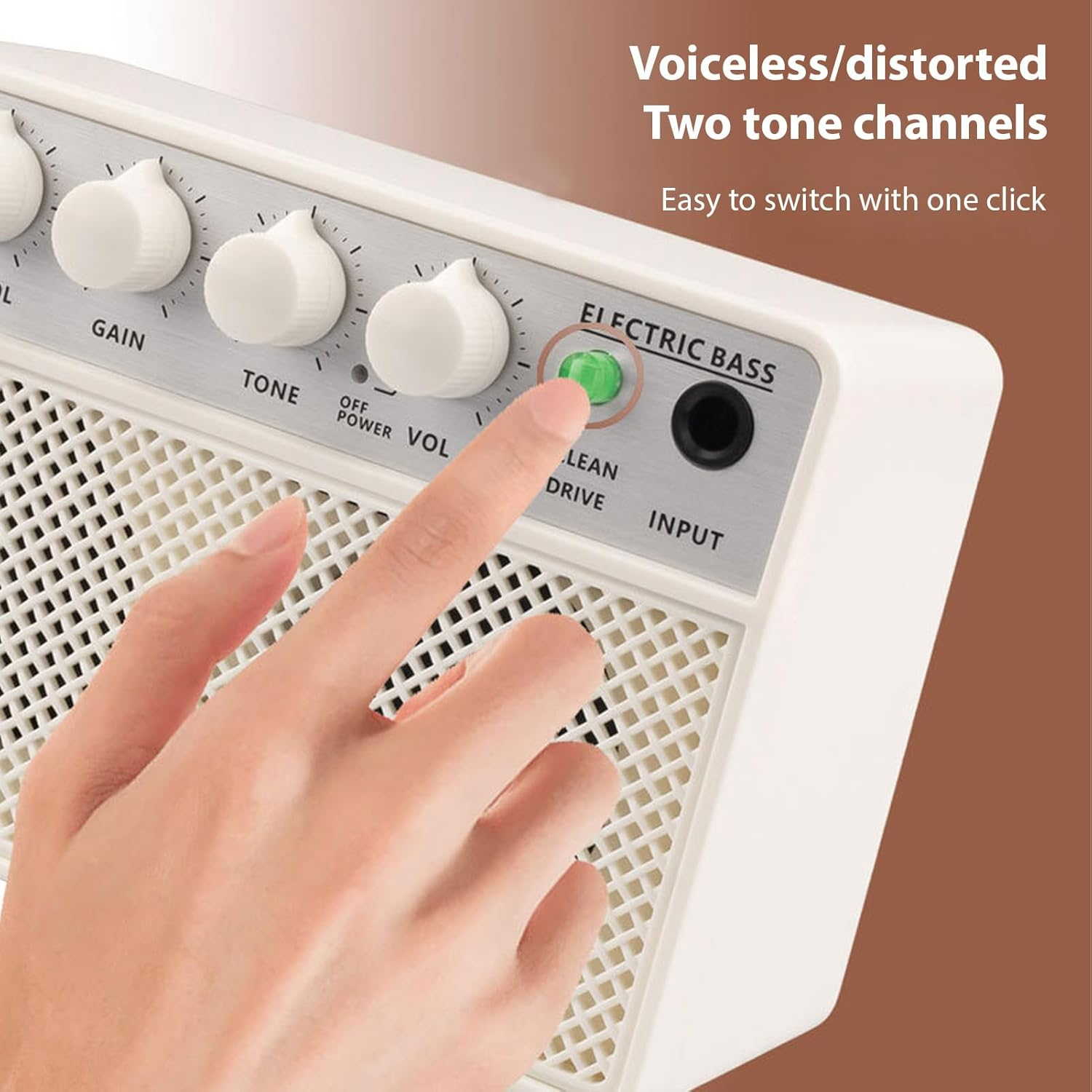 10W Small Electric Bass Amp Portable Bass Guitar Practice Speaker for Daily Practice Street Performances Rechargeable Portable O Supports Bt/Headphone Connection 6.35Mm Interface Plug And