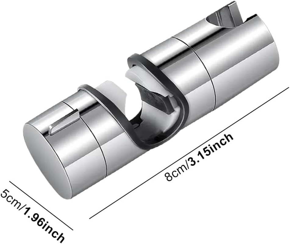 Adjustable Shower Head Holder for Slide Bar,18-25Mm(0.71-1.00 In) O.D Hand Shower Holder Bracket,Detachable Slider Clamp Bathroom Replacement, 360 Degree Rotation Sprayer Holder,Chrome Plated image number 3