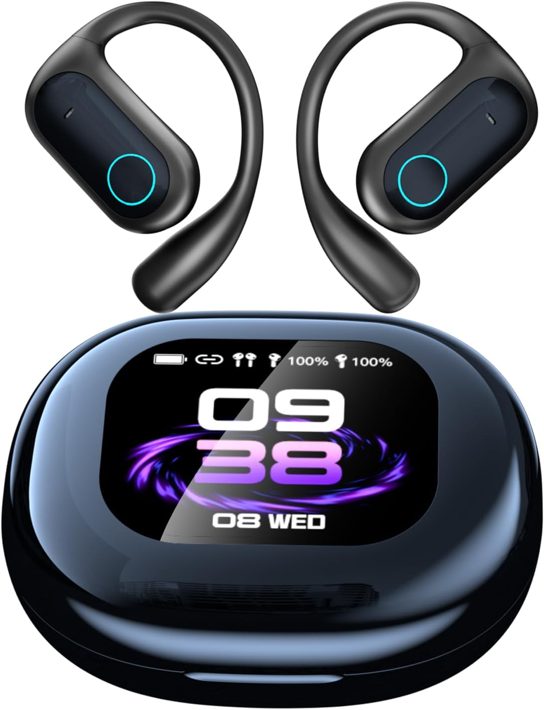 AI Real-Time Translation Earbuds, Bluetooth 5.4 Headphones Translator for 144 Languages & Accents, OWS LCD Touch Screen Real-Time Earphones Fit Ios and Android Ideal for Travel Business Learning image number 3