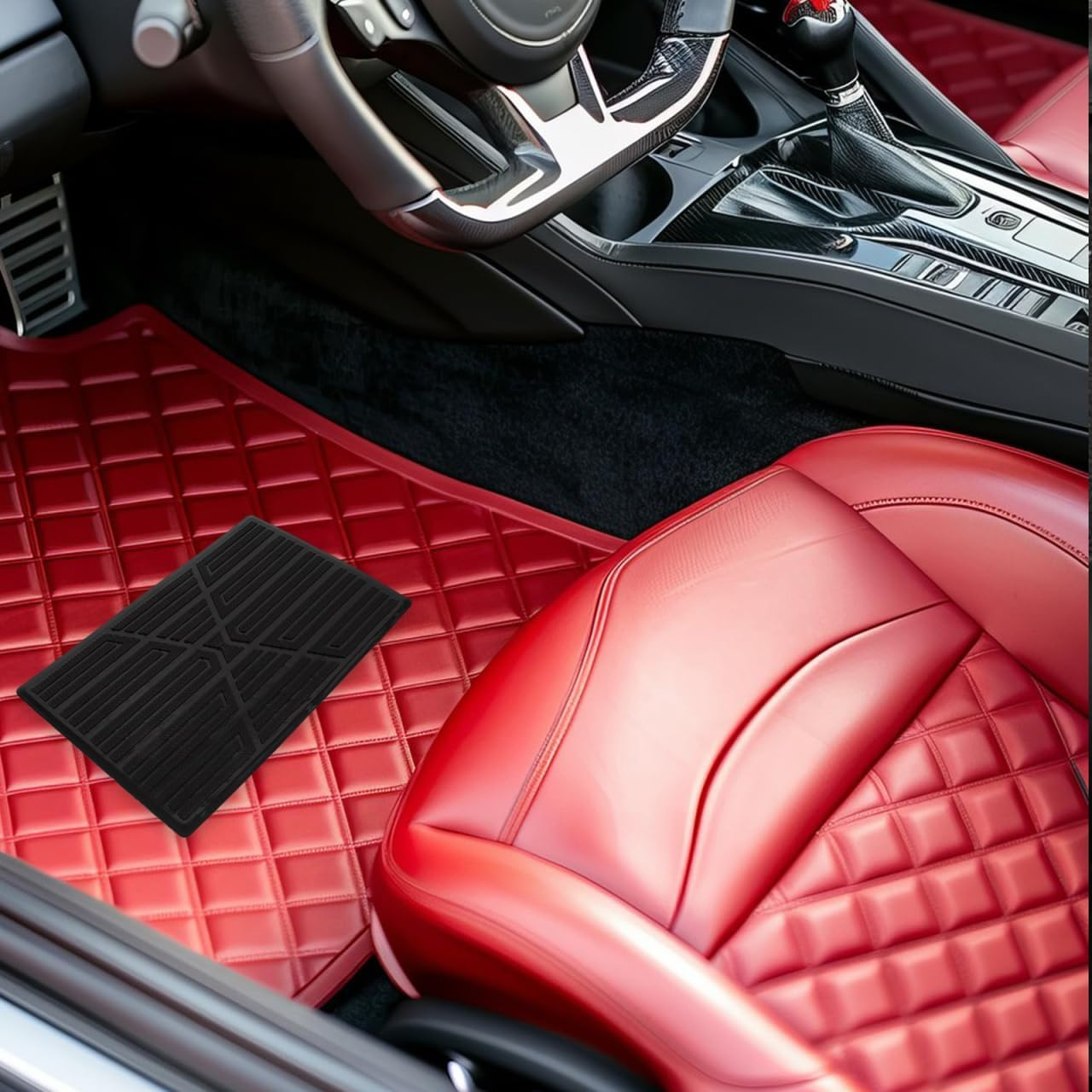 GLEAVI Black Rubber Car Floor Mat Patch - Wear-Resistant Carpet Protector, Anti-Slip Foot Pedal Pad for Safe Driving and Easy Maintenance image number 4