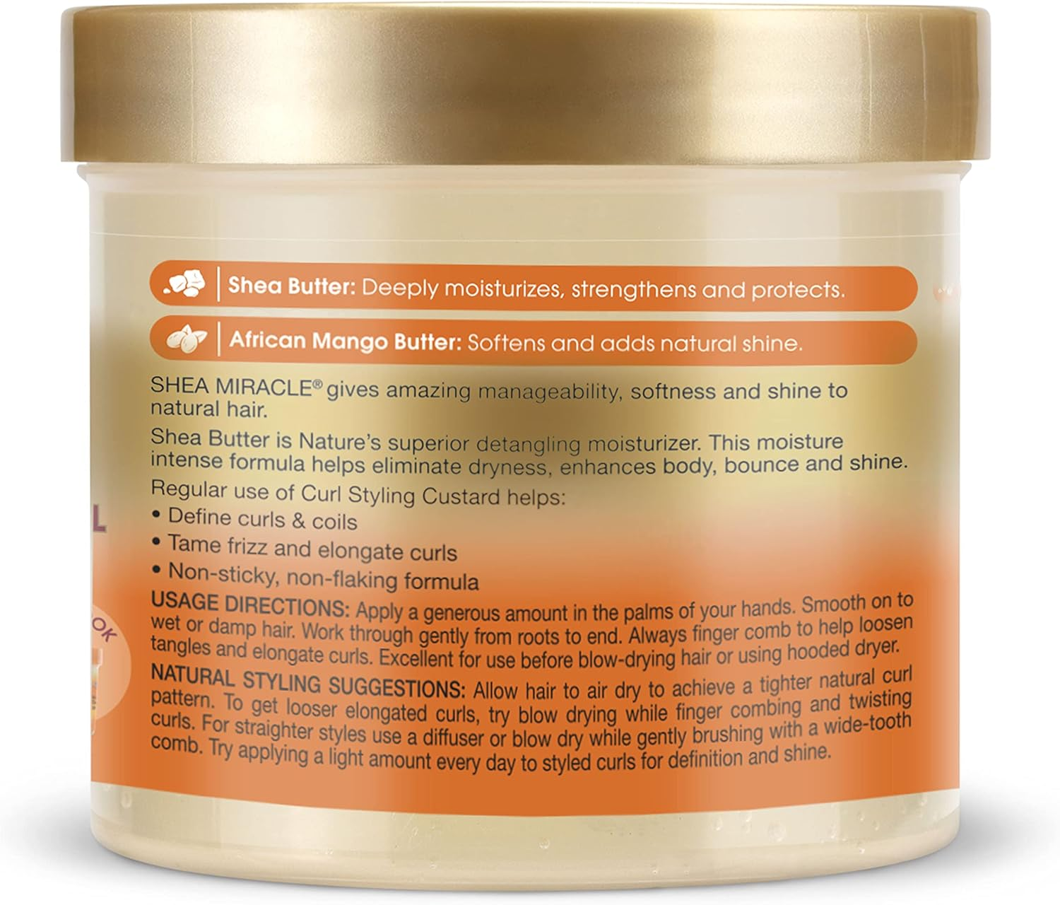 African Pride Shea Butter Miracle Curl Custard Styling 350Ml