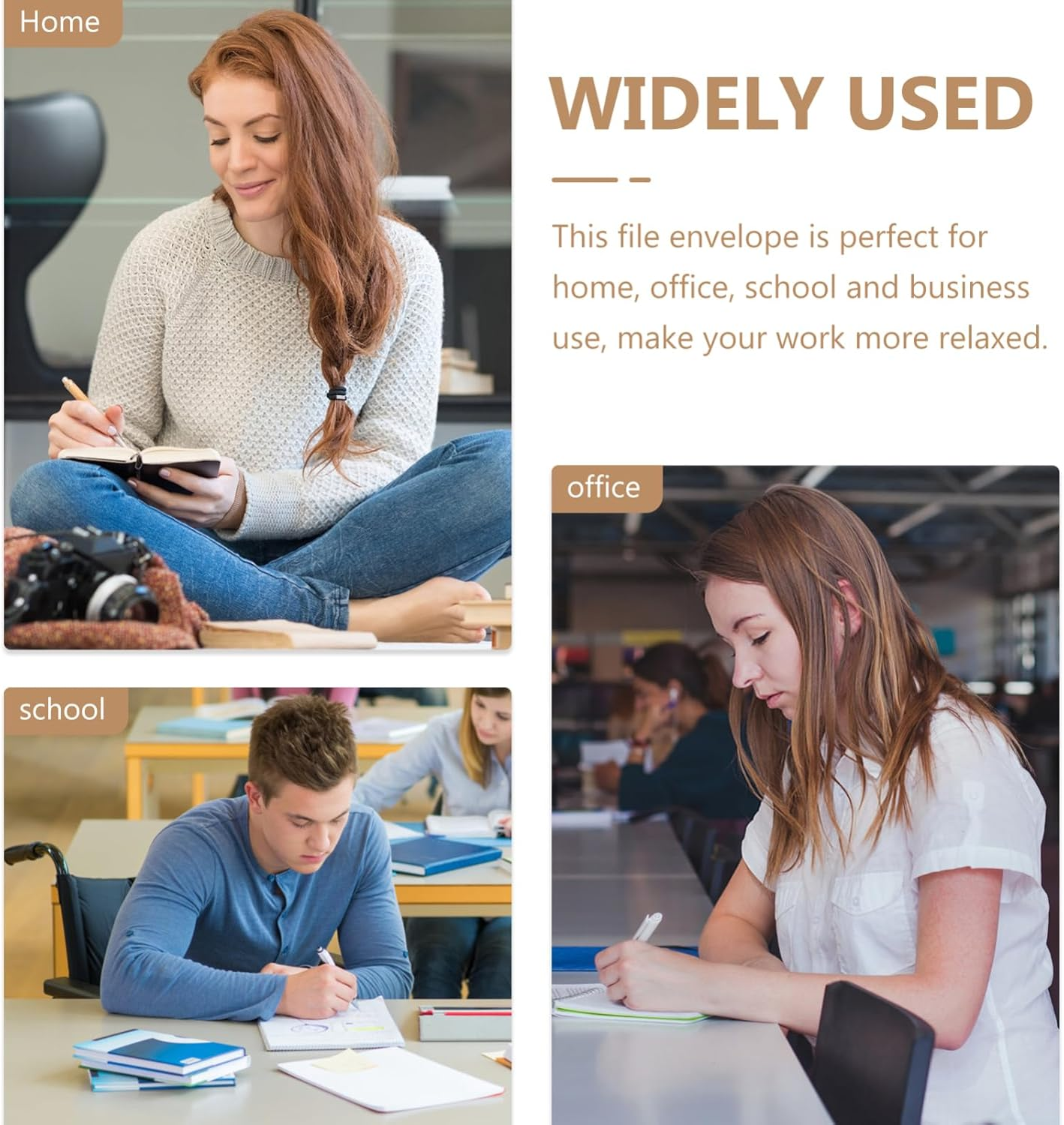 Tofficu 10Pcs Kraft Paper Envelopes A4 Sizes, 13.4X9.5 in String Tie Mailing Closure Envelope, Large Brown Document File Organizer Clasp Legal Envelopes for Mailing Paper Document image number 5