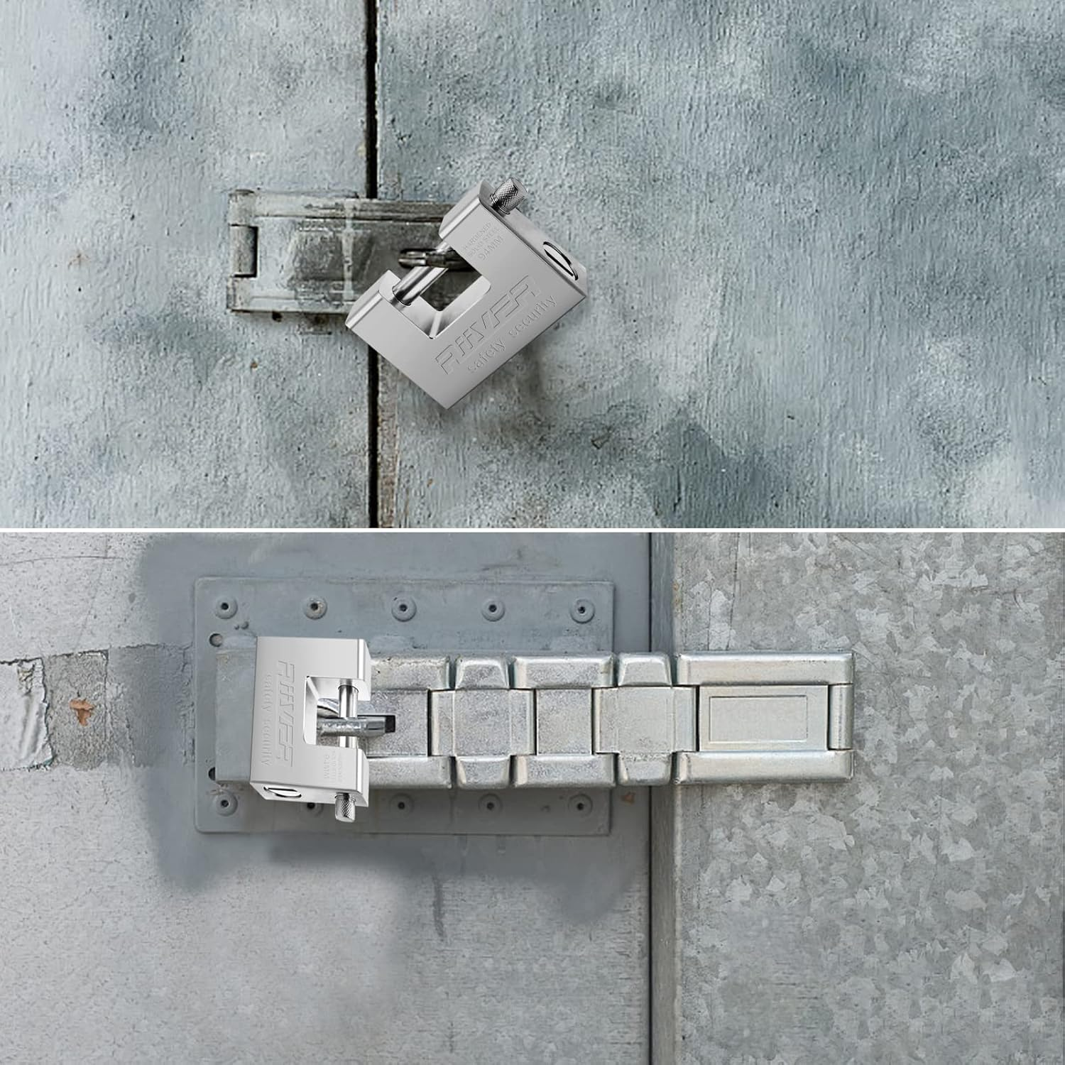 WAIZHIUA Heavy Duty Padlock 1Kg Hardened Solid Steel Hardware Monoblock Lock Security Lock with 4 Keys for Garage Warehouse Shipping Container Lockers image number 4