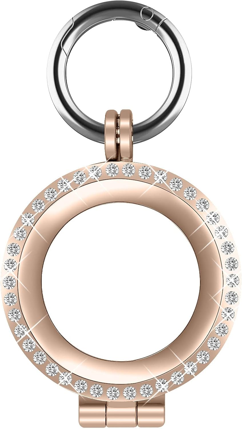 4-Pack Airtag Case for Apple Airtag Holder, Metal with Diamonds Anti-Lost Protective Case, Dustproof Air Tag Holders for Pet Tracking, Bags, Kids, Keys, Luggage, Dog Collar (Rose Gold) image number 3