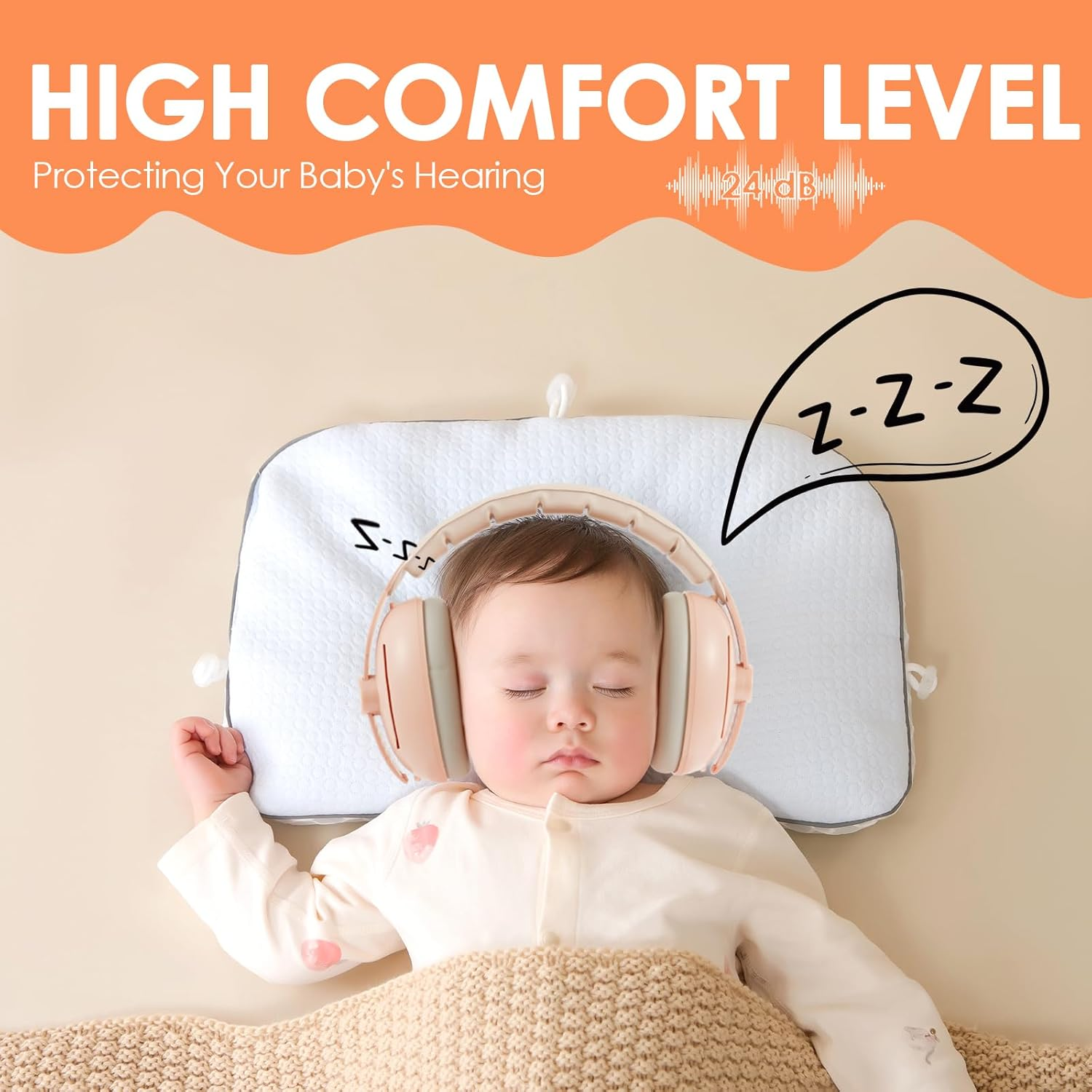 Baby Ear Protection, 2 in 1 Baby Noise Cancelling Ear Muff, Noise Cancelling Headphones Earmuffs, Adjustable Infant Noise Cancelling Hearing Protection, for Outdoor - Pink Shell + Pink Headband image number 4