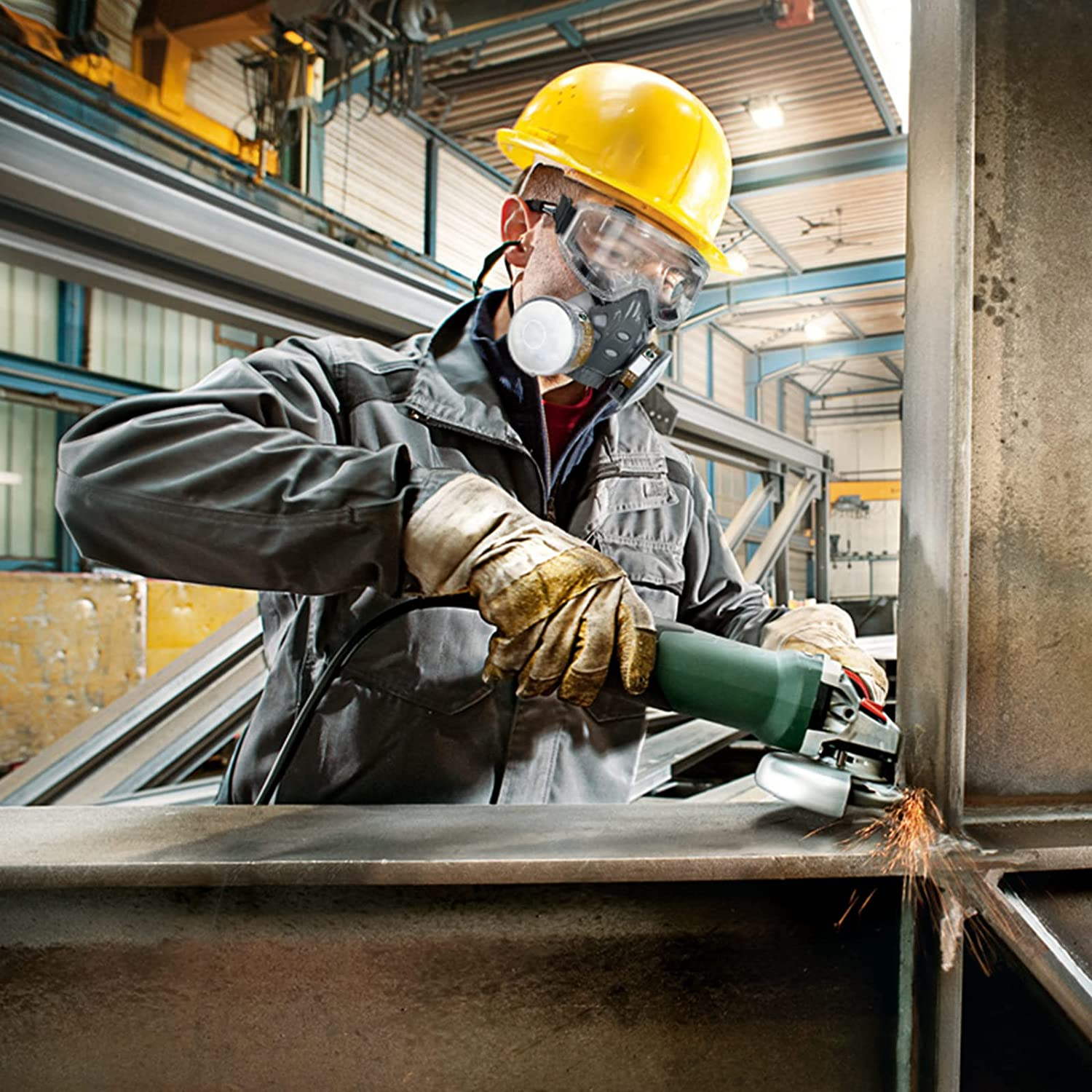 Respirator Mask,Gas Mask,Safety Face Cover with 4 Replaceable Filter Cotton,Soft Silicone Material for Nasal Mask and Face Seal,Suitable for a Variety of Work Situations,Adjustable Head Frame image number 2