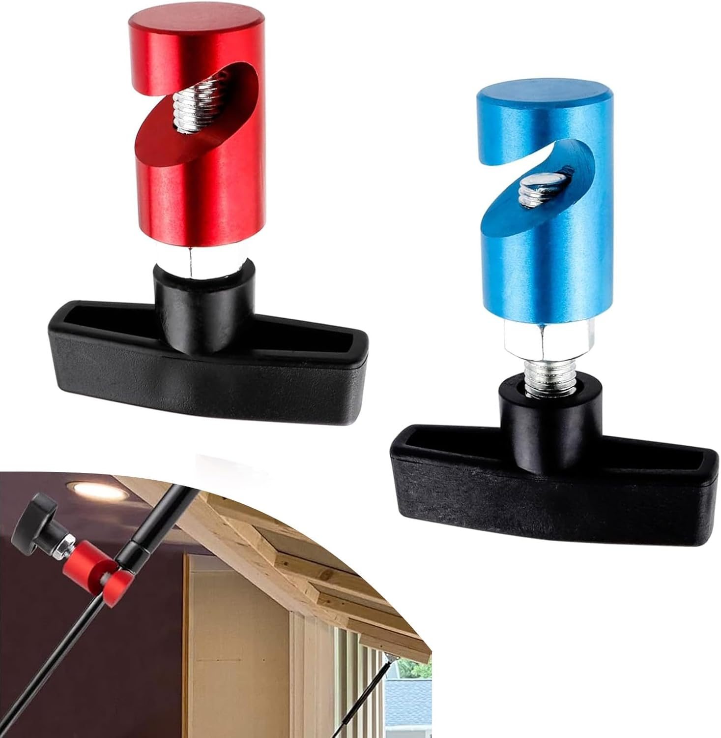 Hood Strut Clamp, 2 Pack Lift Support Clamp Hood, Car Hoods Lifting and Fixing Tool, Multi-Purpose Metal Vehicle Hoods Strut Clamps for Tailgates and Trunks with up to Dia.3/8&rdquo; (10Mm) image number 3