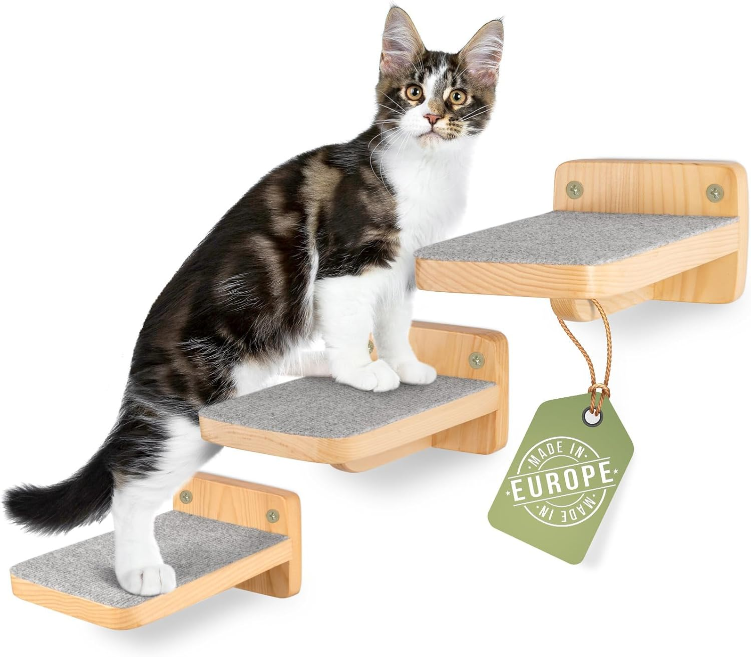 WOOWOOD&reg; Cat Climbing Wall | Cat Stairs Set of 3 | Cat Stairs Wall | Cat Climbing Wall Set | Cat Ladder | Cat Wall Climbing | Catwalk Cat | Cat Wall Climbing | M image number 3