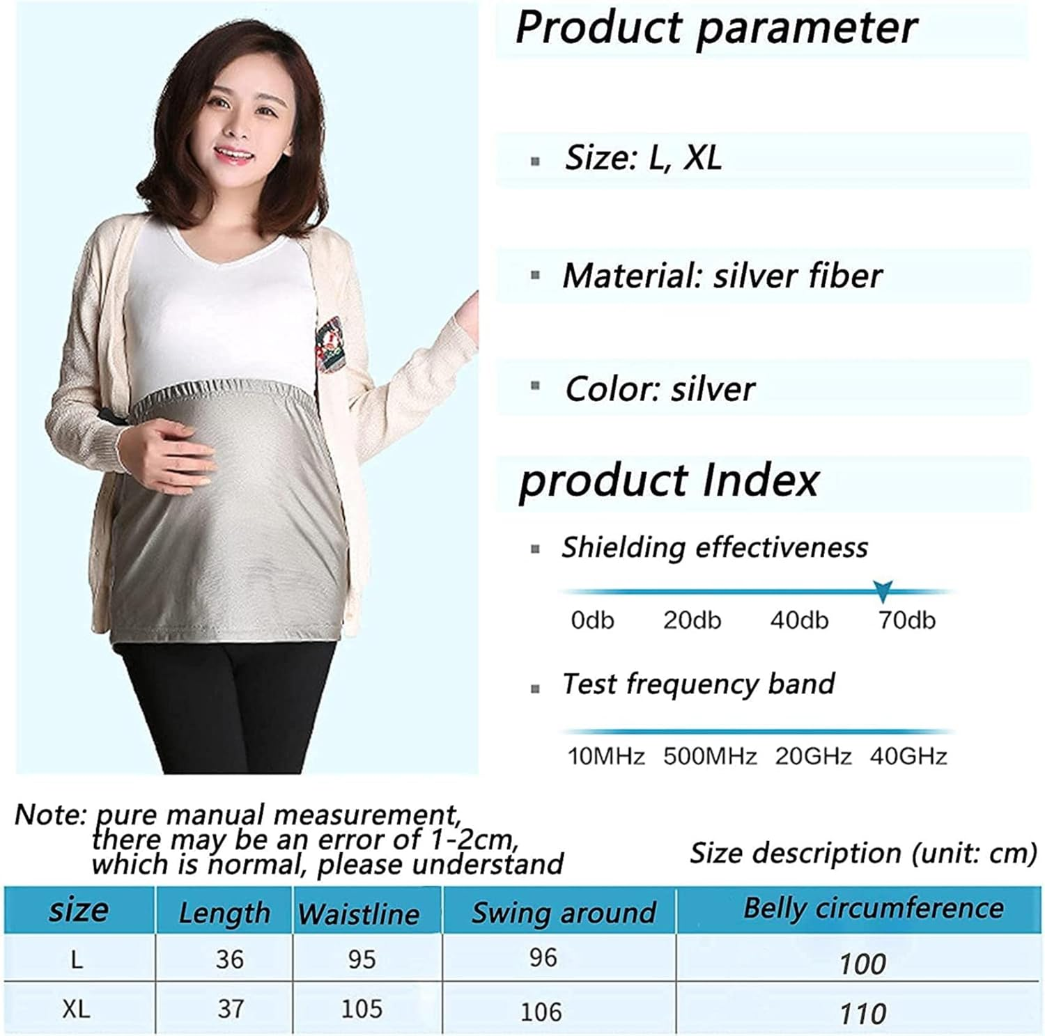 Maternity Wear, Belly Band 5G Anti-Radiation, Radiation Pregnancy Clothes,Full Perimeter,Xl(Xl) image number 4