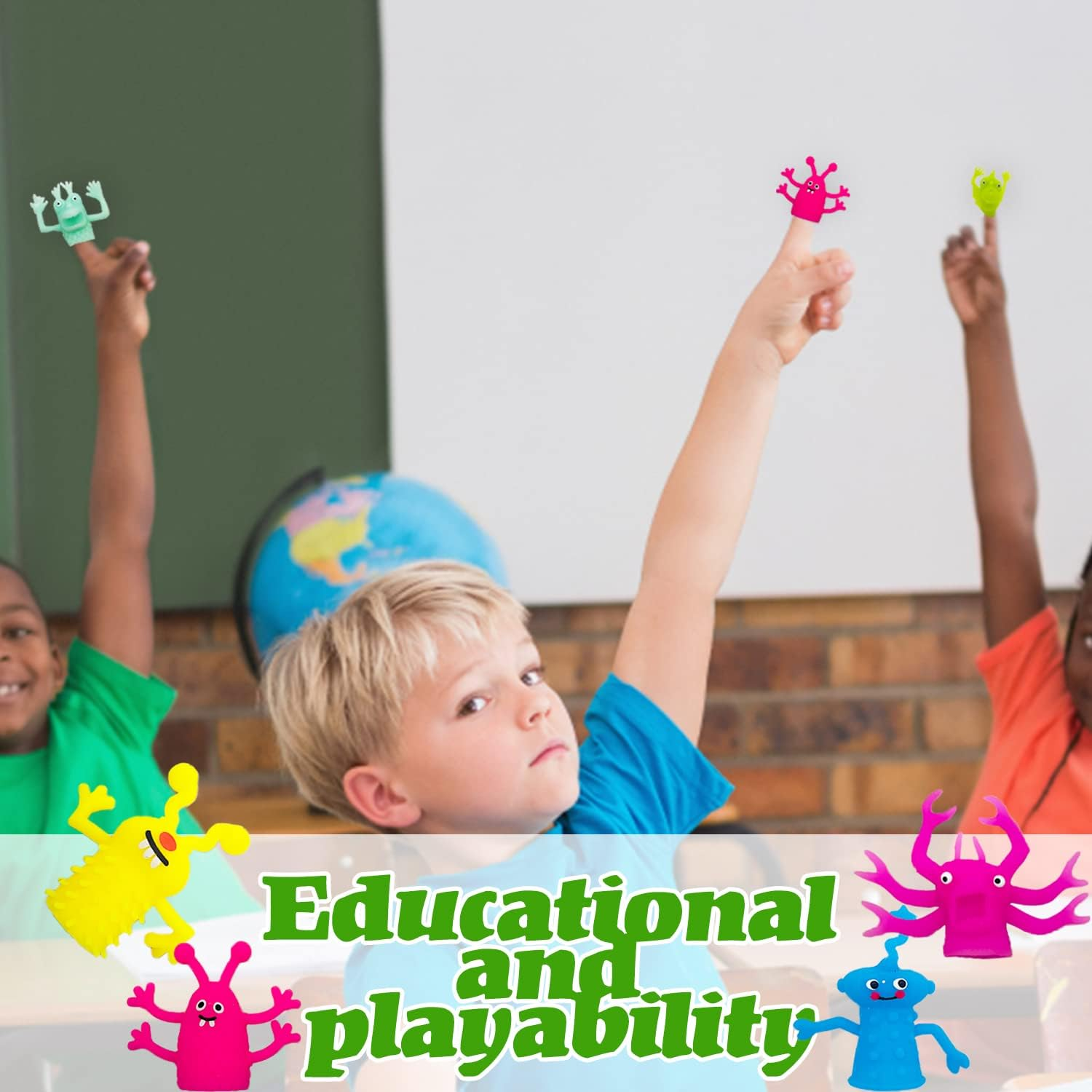 20 Finger Puppets Toys,Funny Monster Stretchy Finger Puppets,Soft Rubber Finger Doll Toys for Children'S Party Favors (Random Colors and Styles) image number 6