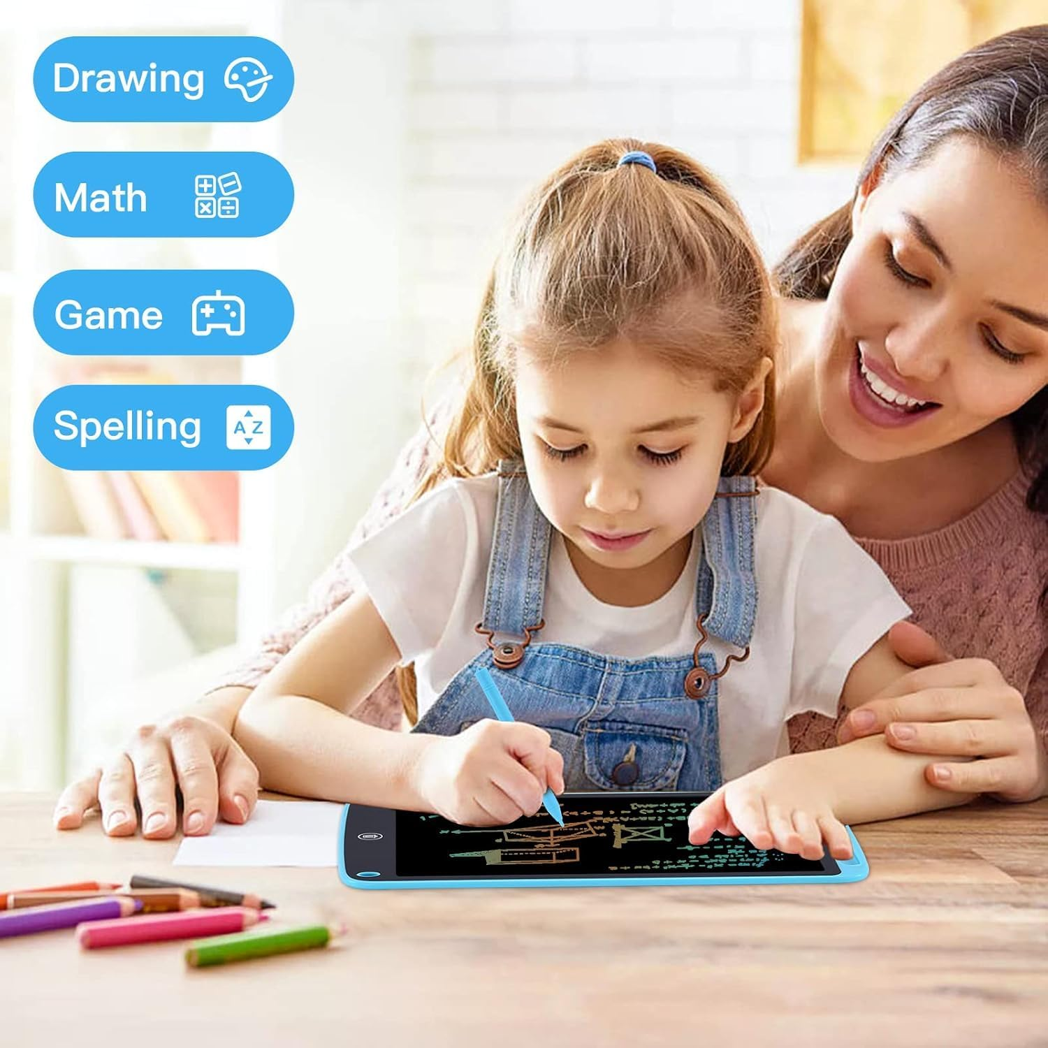 Blueswan Kids Toys, 10Inch Colorful Doodle Board, Stocking Fillers Kids Drawing Pads for 2 3 4 5 6 7 8 Years Old Boys Girls Gifts, Birthday Party School Gifts, Toddlers Travel Activity Learning Toys image number 4