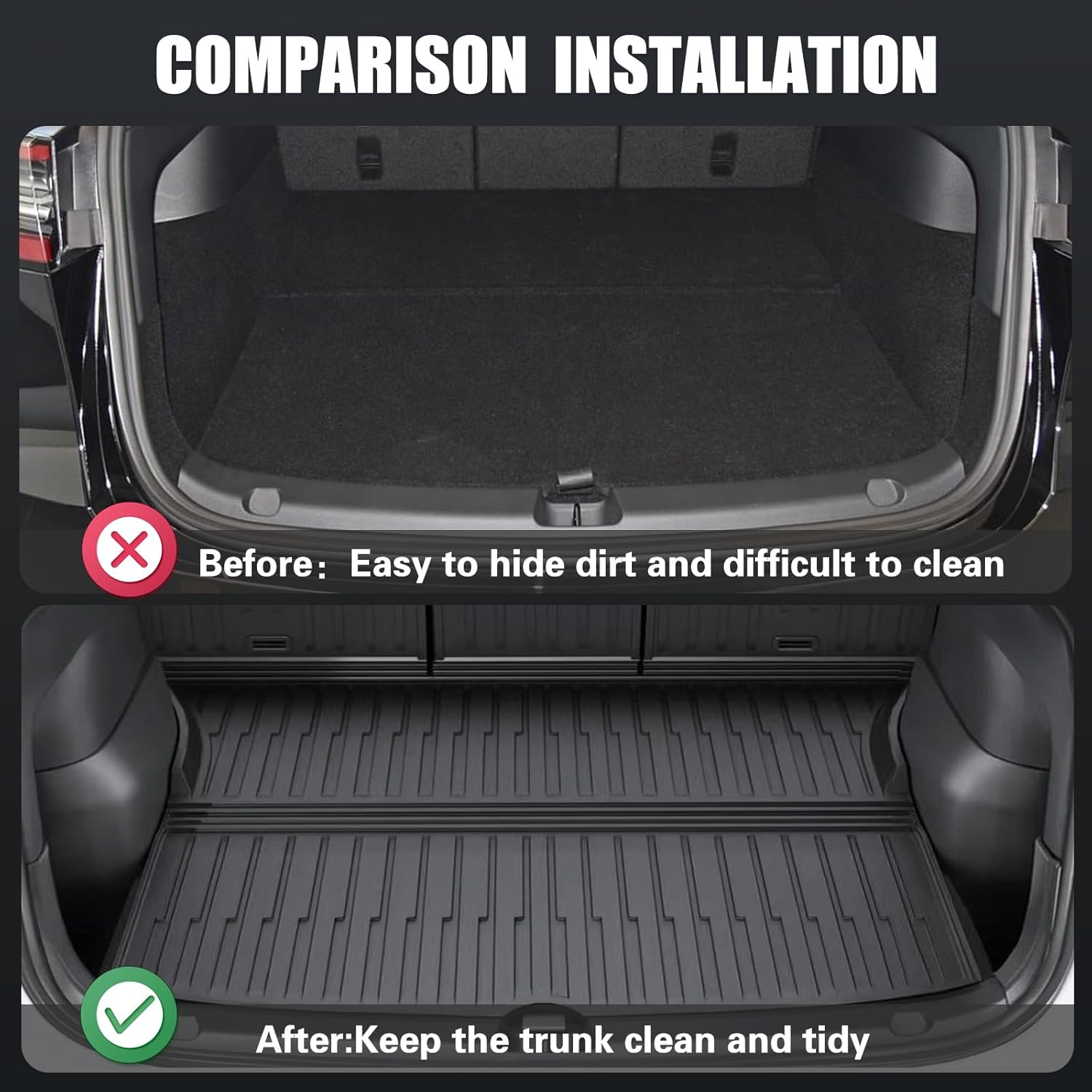 CMPCTR Cargo Mat Boot Liner for Tesla Model Y 2021-Onwards TPE Cargo Liner Heavy Duty Cargo Trunk Mat Luggage Tray Interior Accessories image number 2