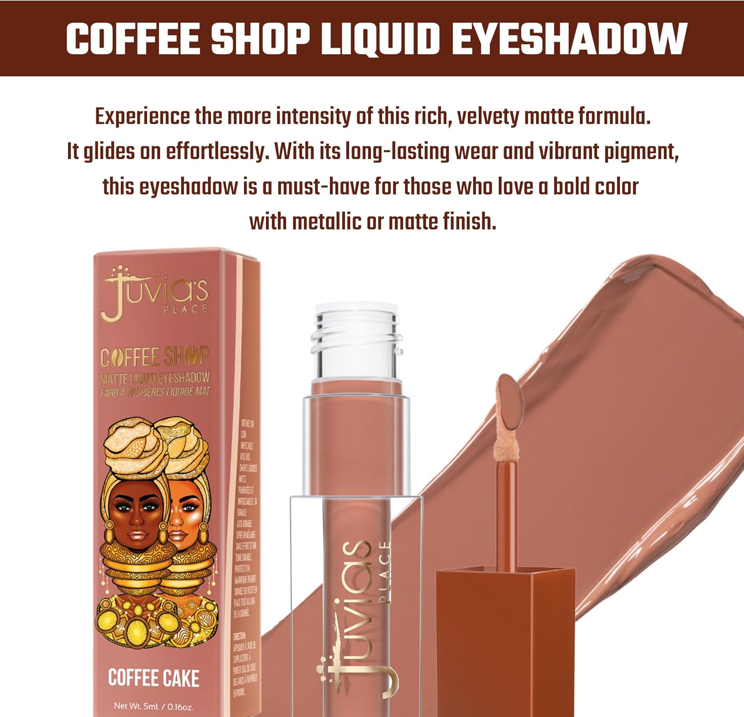 Juvia'S Place Coffee Shop Liquid Eyeshadow - Coffee Cake Matte - Metallic Caf&eacute; Royale image number 6