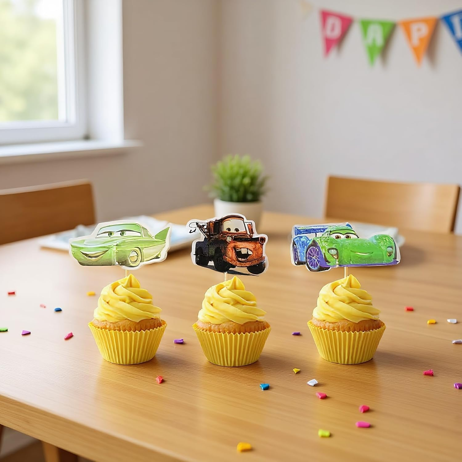 24Pcs Cupcake Toppers for Boys, Food-Safe Decorative Party Decorations, Easy to Use, Birthday Cupcake Toppers Compatible with Cupcakes, Various Styles - Ermaoo image number 2