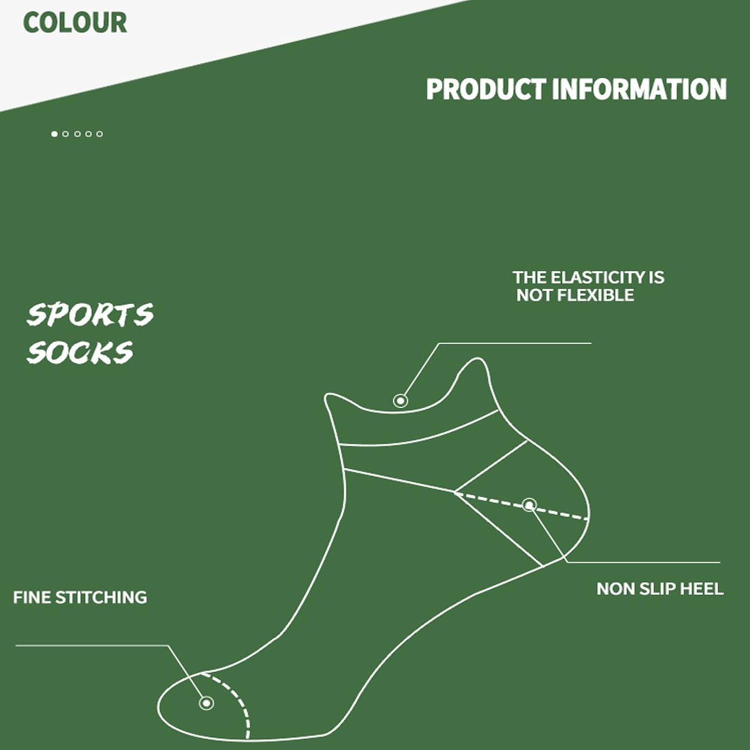 6 Pair Compression Sport Running Socks for Women Men, Seamless Cushion Plantar Ankle Support Socks, High Elastic Nylon Compression Socks, Soft Football Pressure Socks, Breathable Socks image number 5