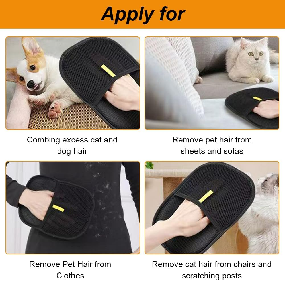 BASTOUR Reusable Fur Magnetic Glove, Pack of 2 Fur Magnet with Detangling Comb, Cat Brush Glove, Cat Gloves, Grooming Dog Hair Removal for Clothes, Sofas image number 5