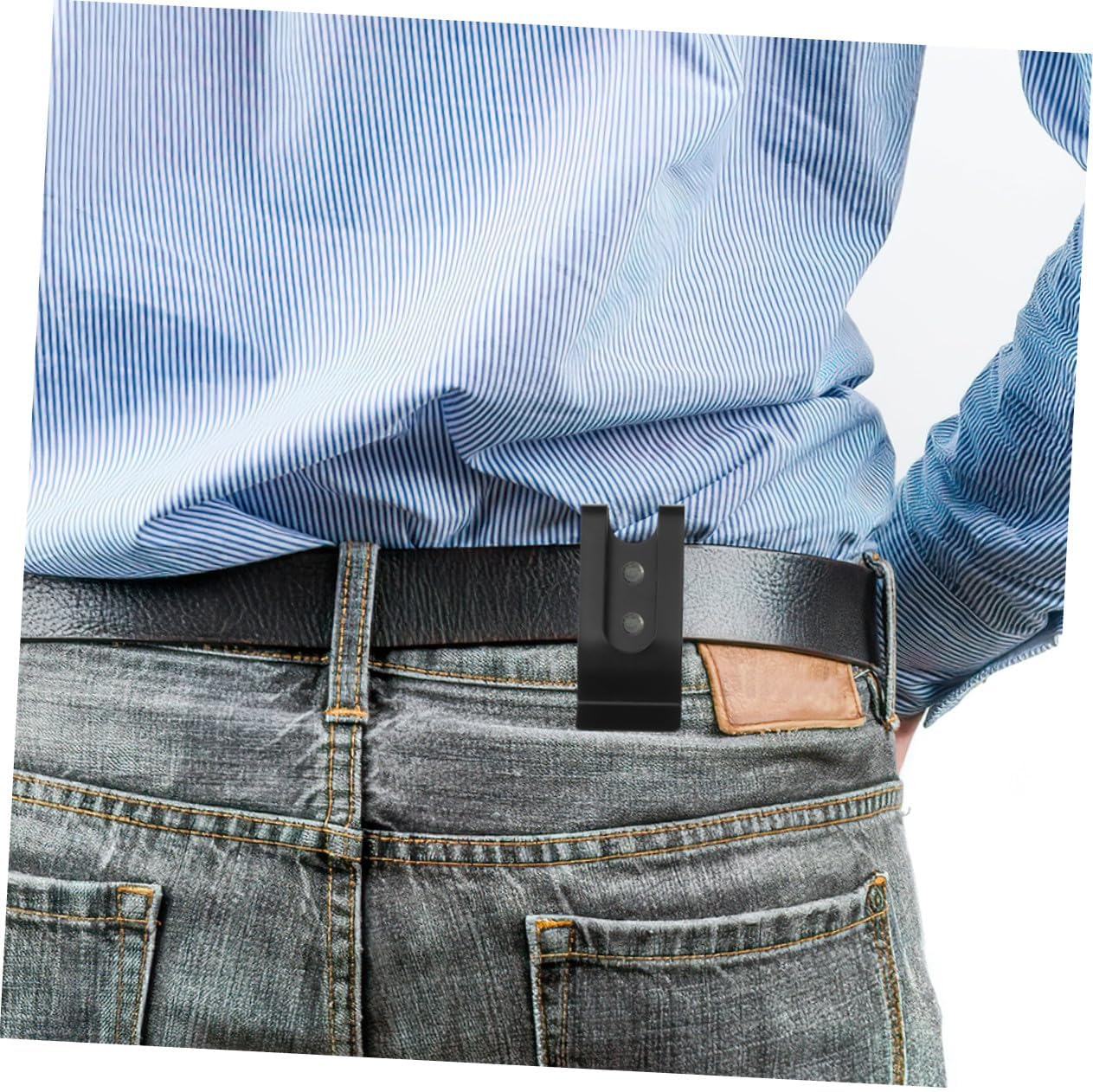 Minkissy 12Pcs Slotted Back Clip Metal Belt Clip for Phone Attachment Fit Pouches Sheaths Running Belt Leather image number 1