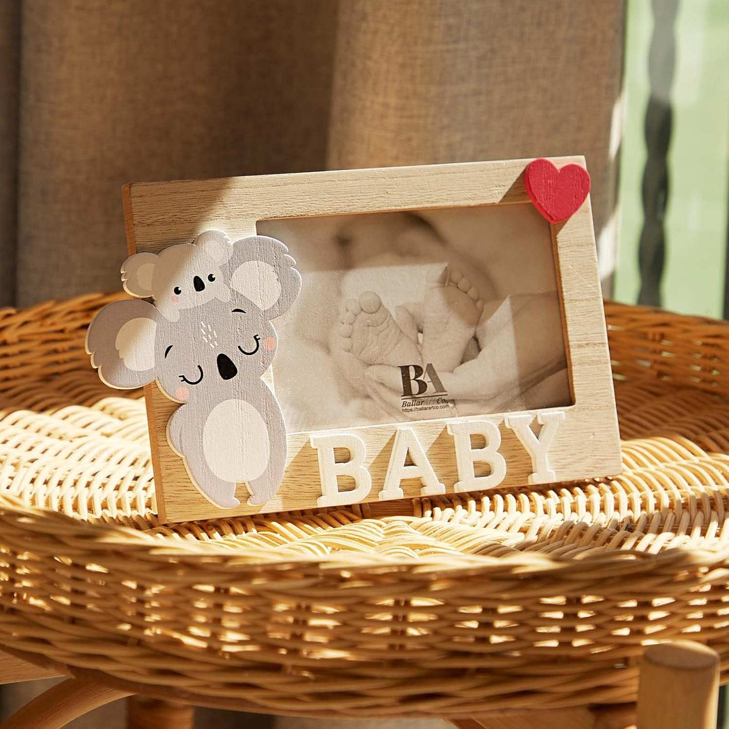 Ballarart CO Baby Photo Frame - Cute Koala Baby Picture Frame, Personalized Newborns Baby Shower Birthday Gift with 4X6" Picture Slot, Nursery Wall Decor image number 4