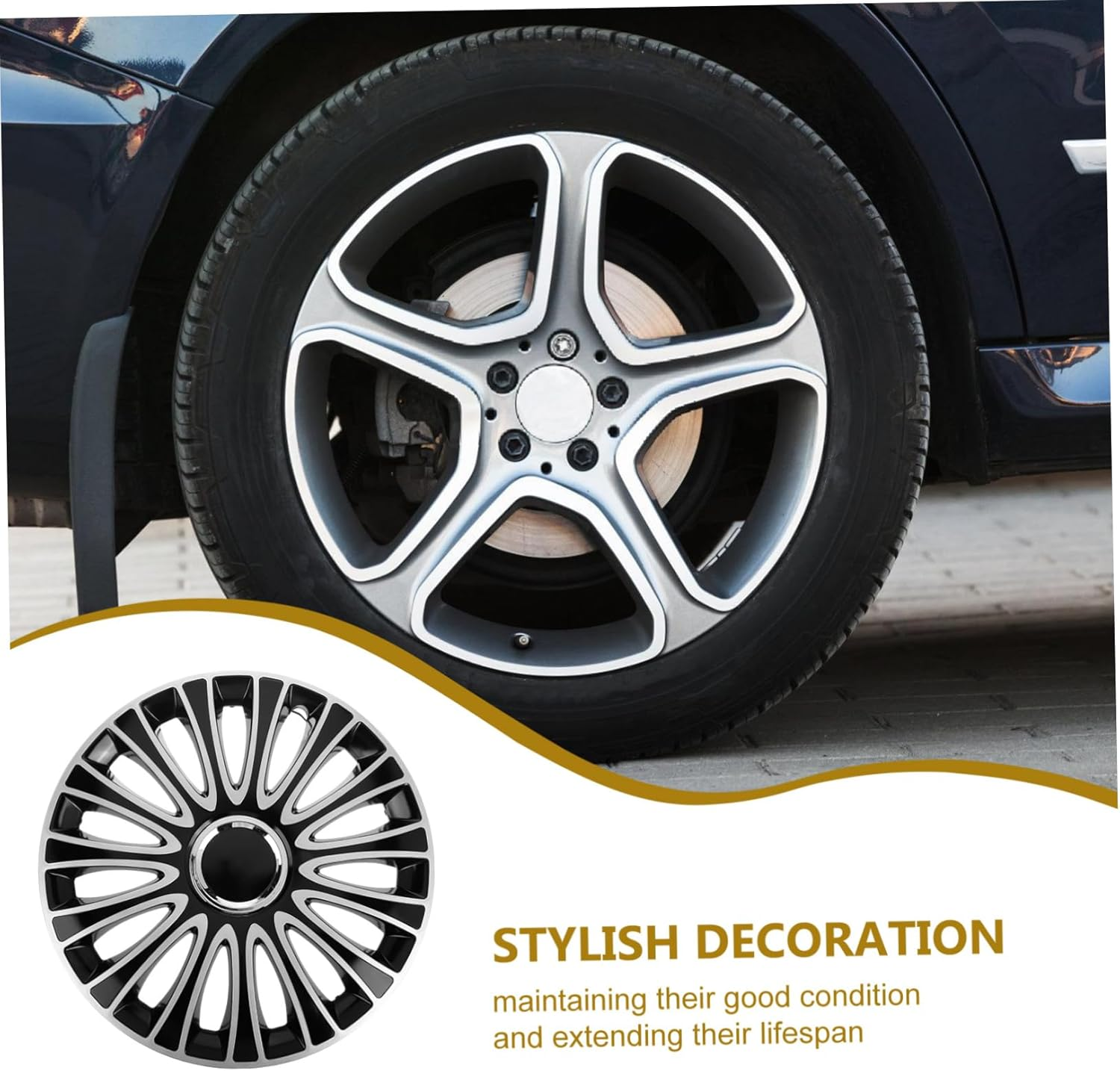 MUELODSIC Automotive Wheel Decorative Cover Rim Protector Fit Vehicle Hub Chic Design Material for Enhanced Aesthetic and Wheel image number 1