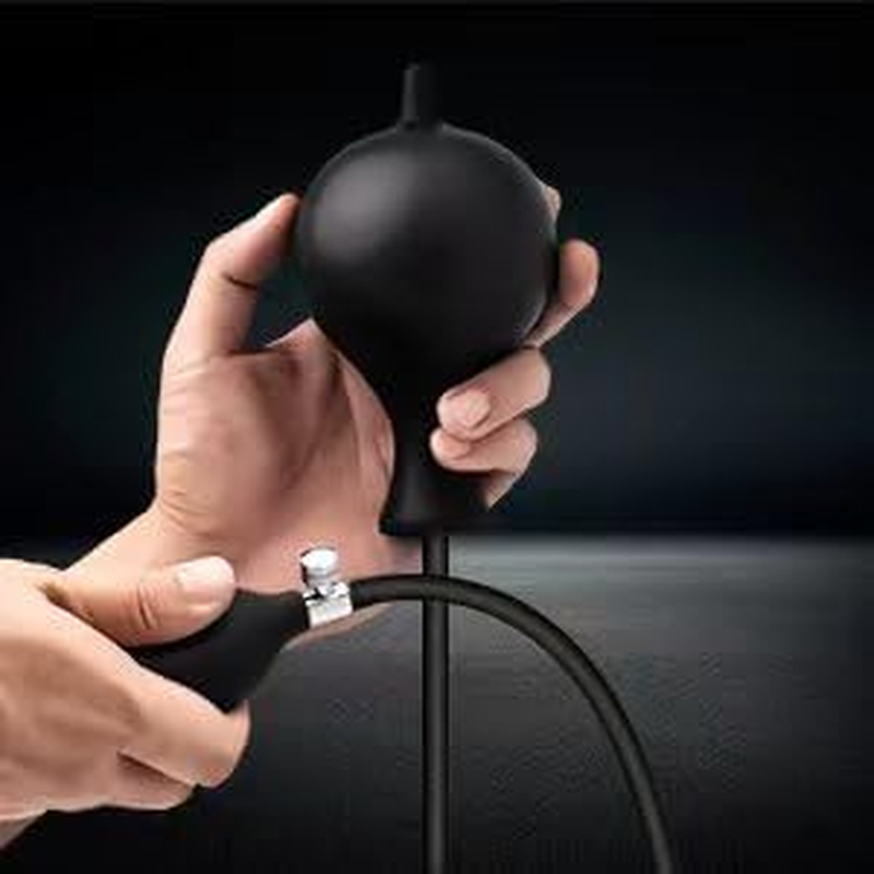 Inflatable Anal Plug Butt Dildo Plug Expansion Training Kit Stimulation Anal Pump Expander Expandable Balloon XL Big Large Male Female Prostate G-Spot Sex Toy (Black Classic Style) image number 4