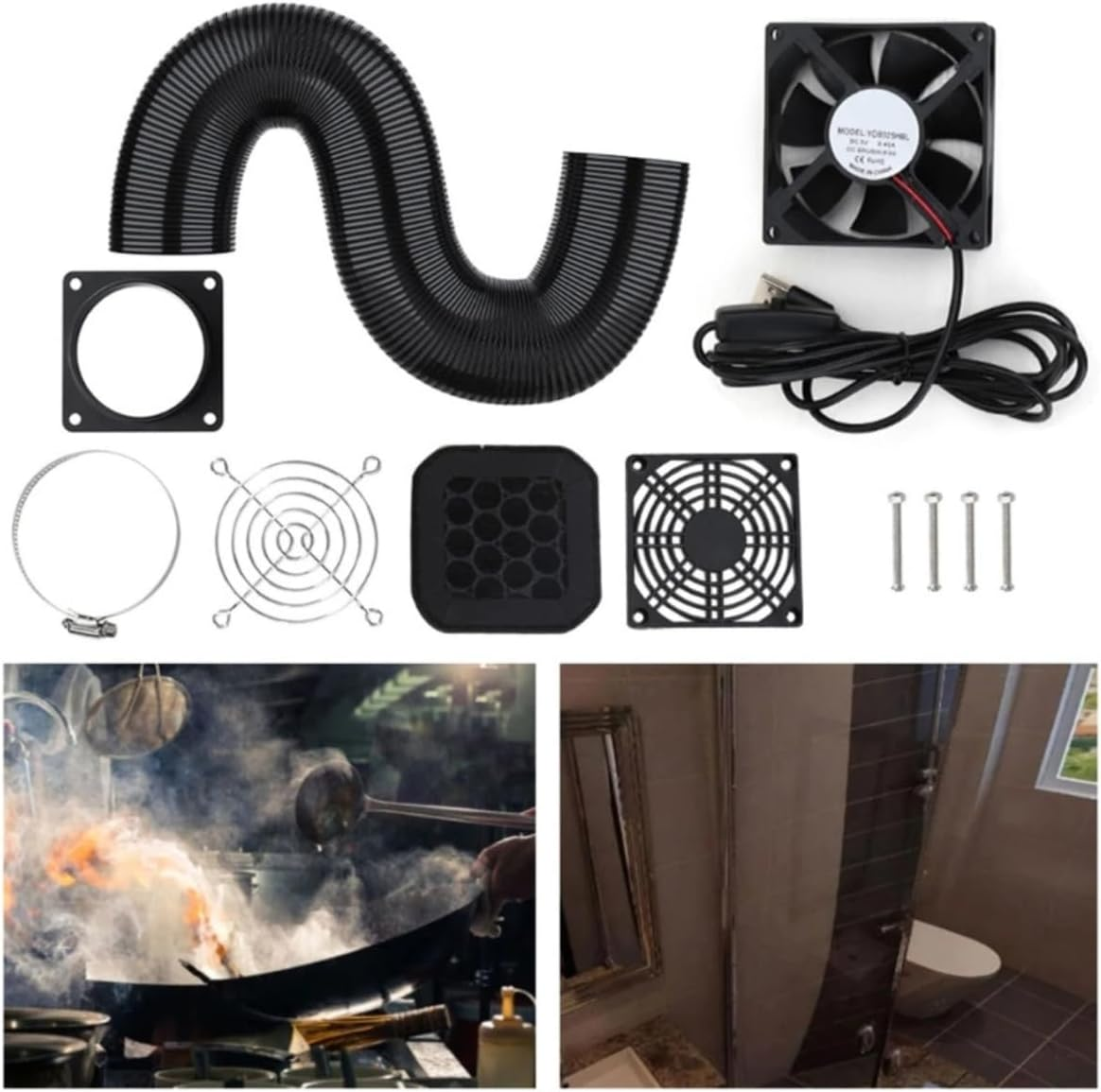 Exhaust Fan, 3D Printer Enclosure Fan Kit, Portable Exhaust Fan Hood Smoke Filter Extractor, Eliminate Odors Dustproof Isolate Noise Wtih Switch and Filter for Anycubic/Elegoo/Creality image number 5