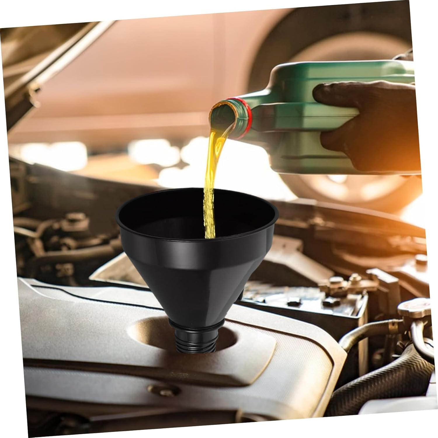 NAMOARLY Heavy Duty Funnel Automotive Use Plastic Long Neck Flexible Hose Oil Coolant Car Motorcycle Travel Kit