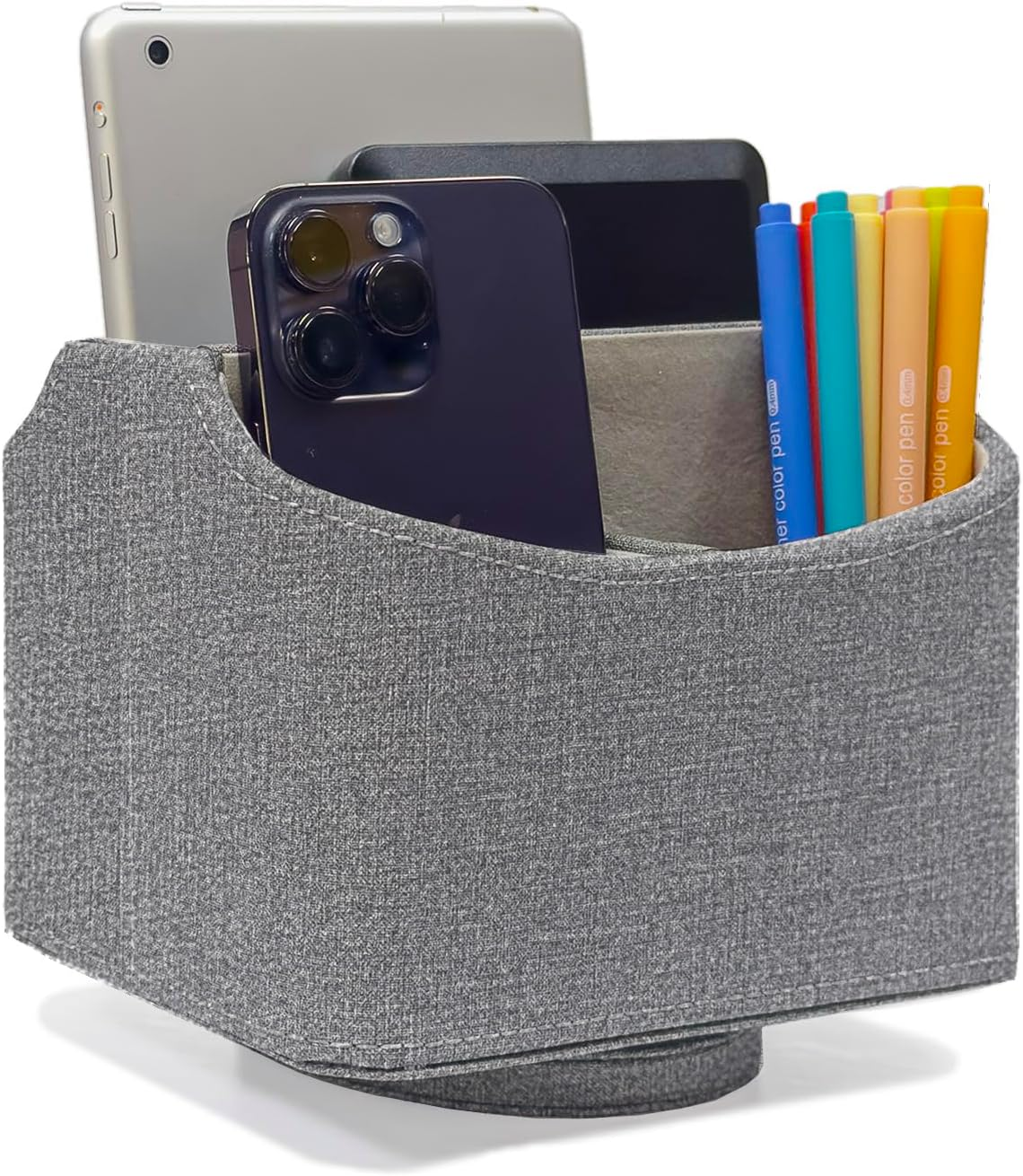 Unionbasic Rotating Desk Organizer, 360 Degree Desk Spinning Caddy, Desktop TV Guide/Mail/Media/Remote Controller Holder Organizer (White)